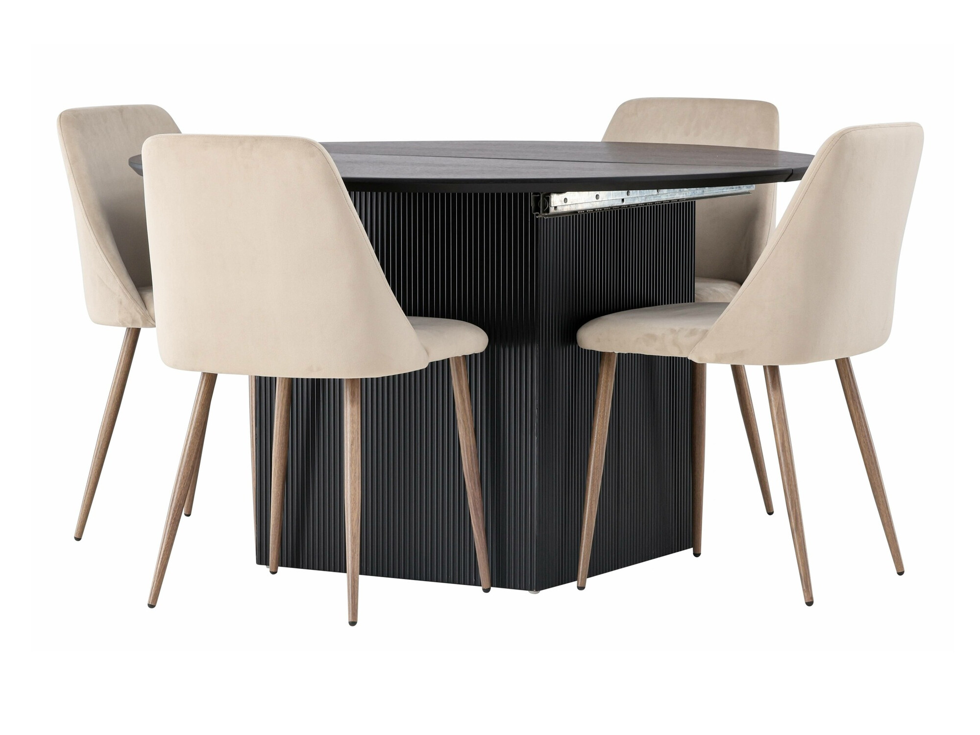 Conjunto de mesas y sillas para comedor Dallas 4276 (Crema + Marrón)