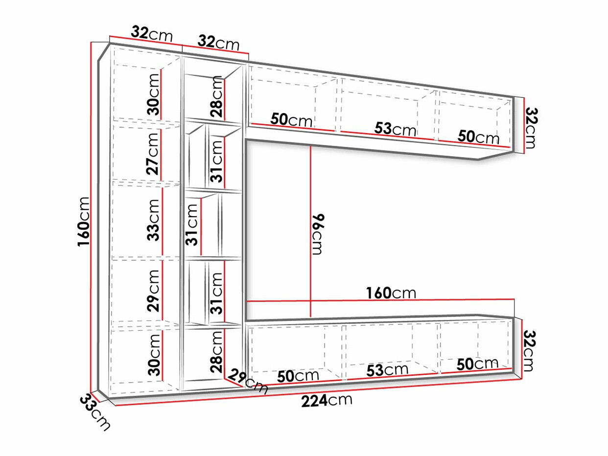 Conjunto de salón Comfivo Natura (Blanco + Grafito)