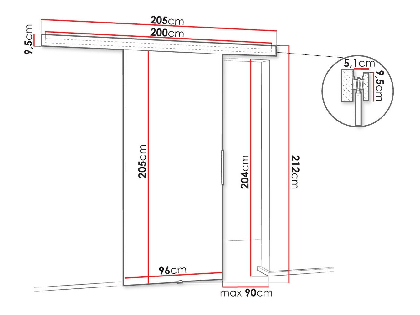 Puerta corredera Dover 142 (Fresno oscuro)