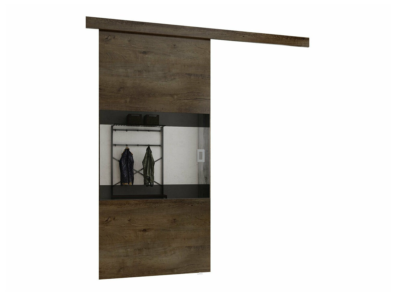 Puerta corredera Dover 218 (Fresno oscuro + Negro)