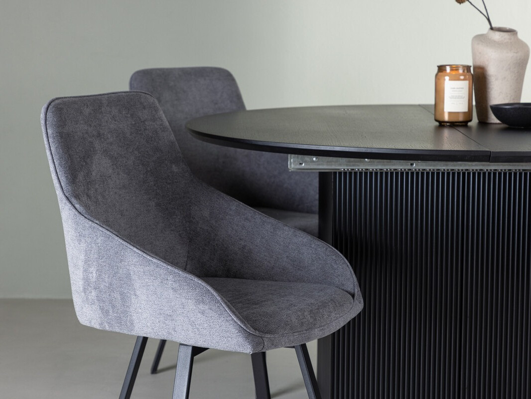 Conjunto de mesas y sillas para comedor Dallas 4335 (Negro + Gris oscuro)