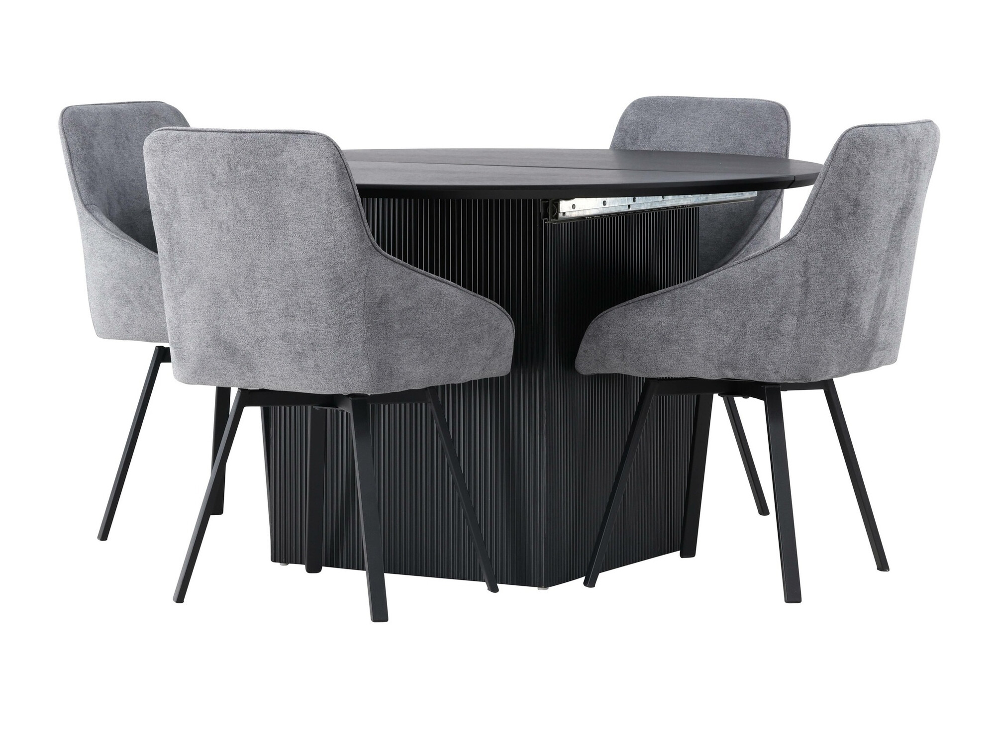 Conjunto de mesas y sillas para comedor Dallas 4335 (Negro + Gris oscuro)
