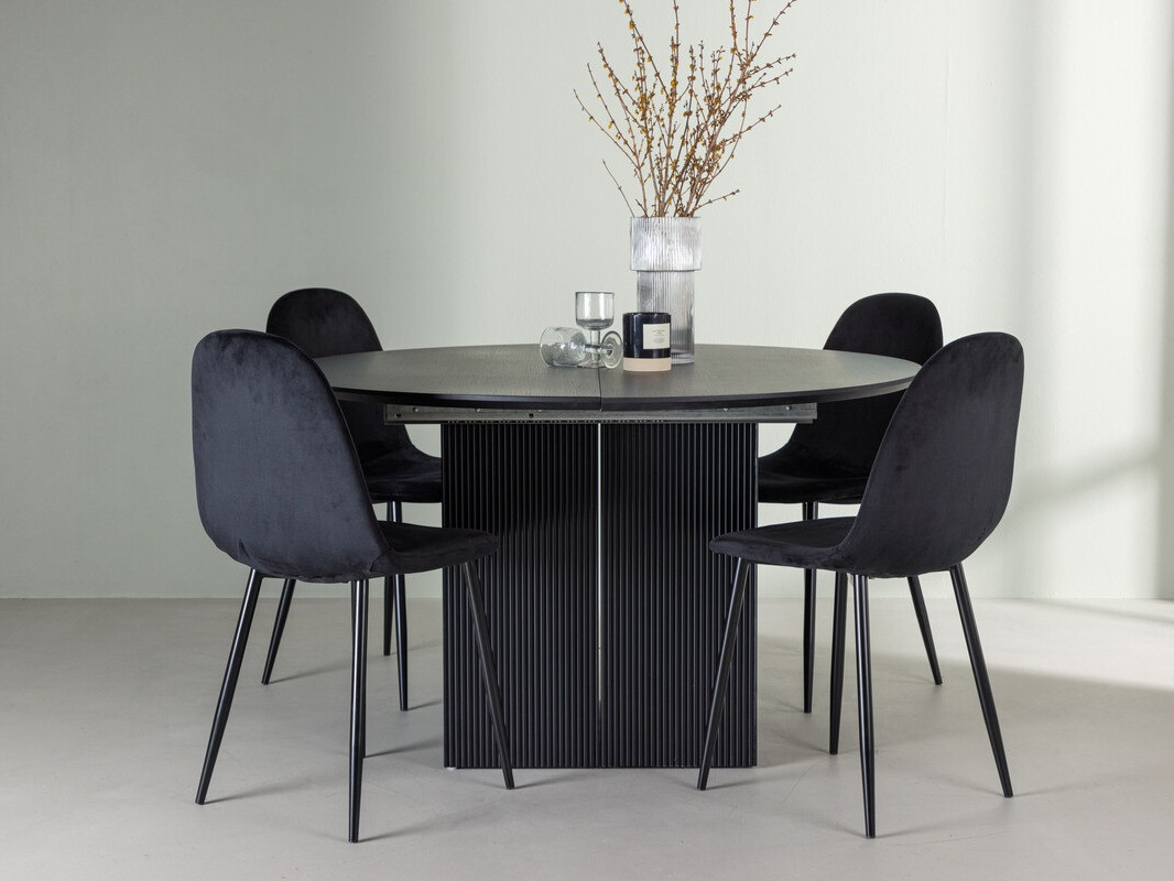 Conjunto de mesas y sillas para comedor Dallas 4287 (Negro)