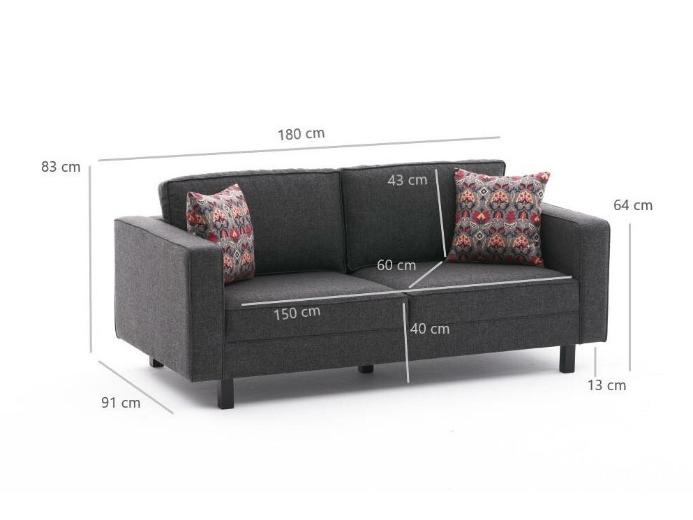 Sofá Altadena 392 (Gris oscuro)