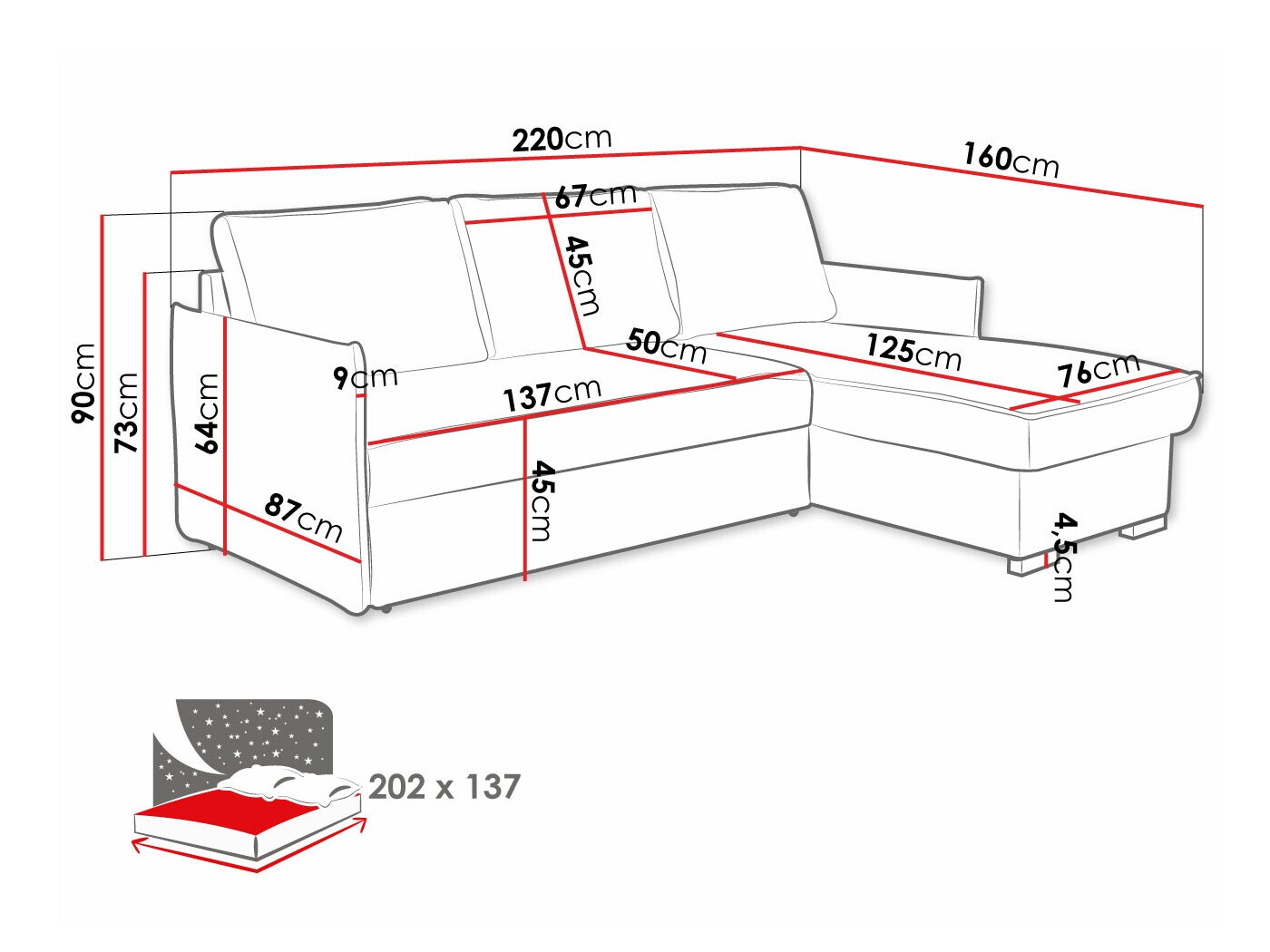 Sofá rinconero Columbus 208 (Neve 16)