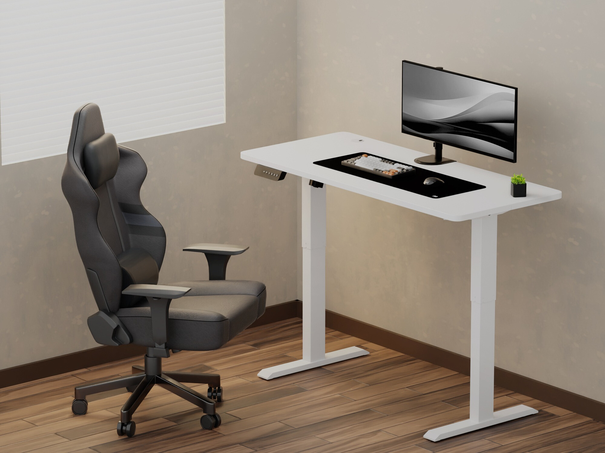 Escritorio de altura regulable Lodi 100 (Blanco)