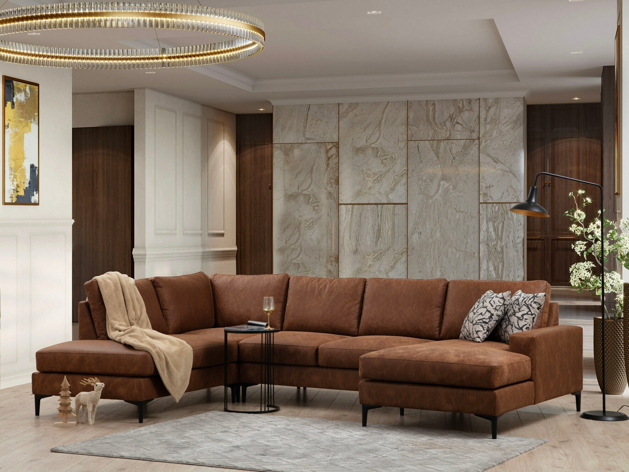 Sofá rinconero modular Altadena 430 (Marrón)