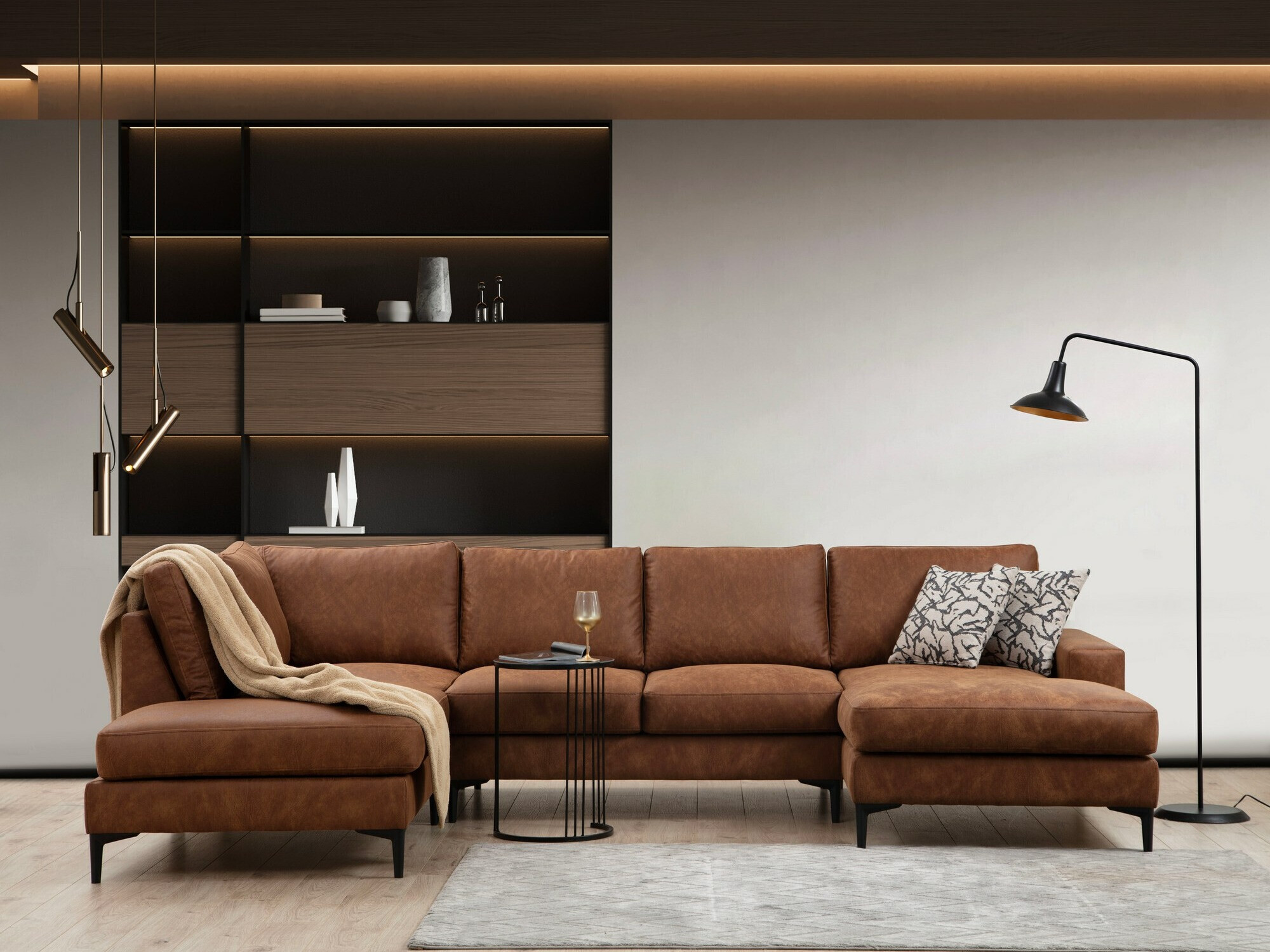 Sofá rinconero modular Altadena 430 (Marrón)