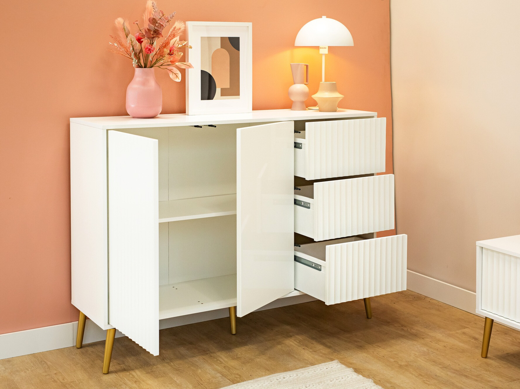 Cómoda Cirferi 101 (Blanco + Dorado)