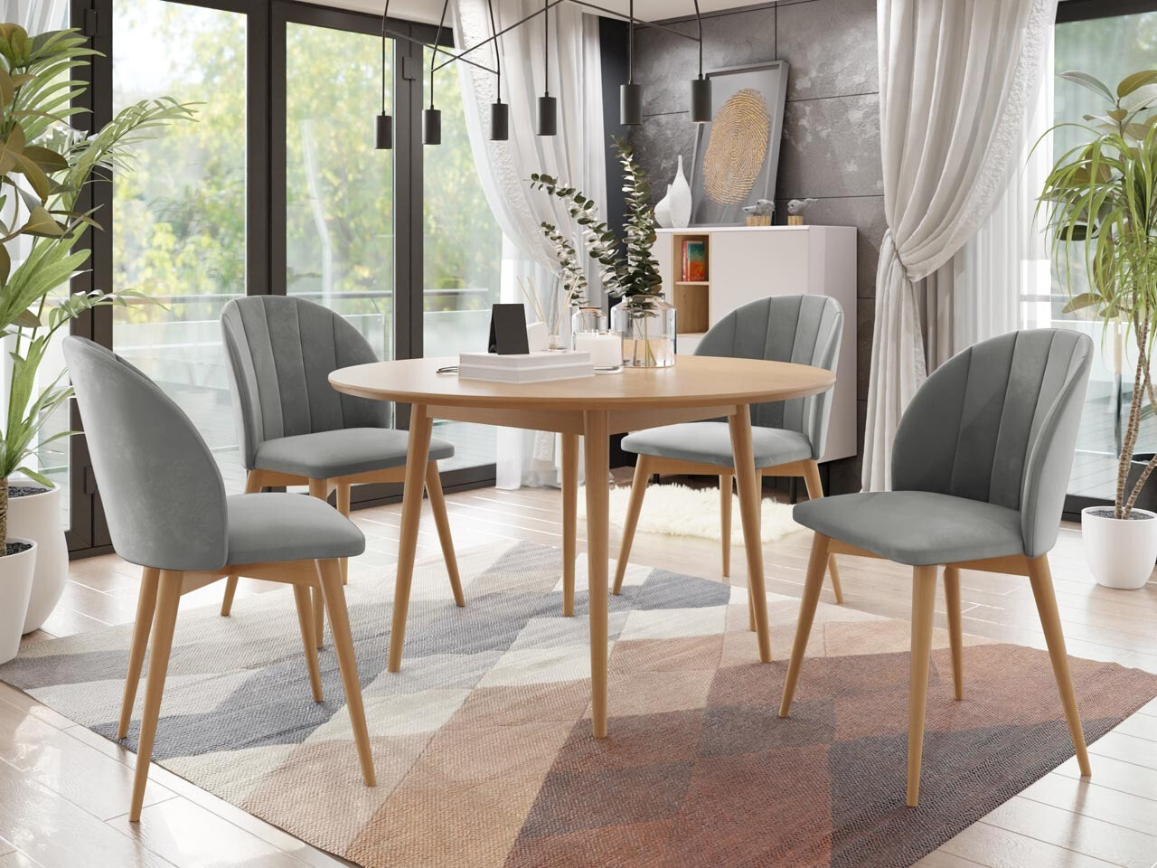 Conjunto de comedor Racine 127 (Marrón + Magic Velvet 2217)