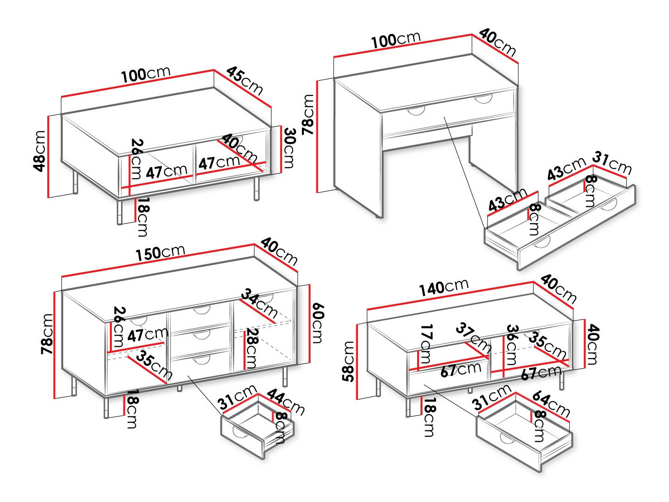 Conjunto de salón Comfivo Levevai 107