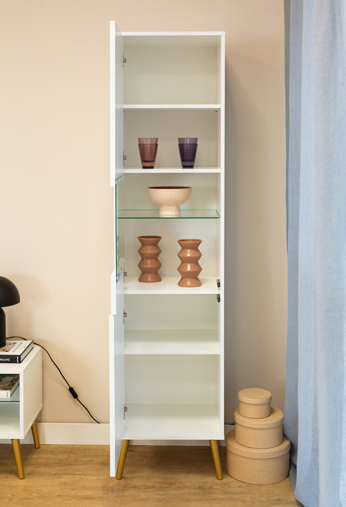 Estantería Cirferi 107 (Blanco + Dorado)