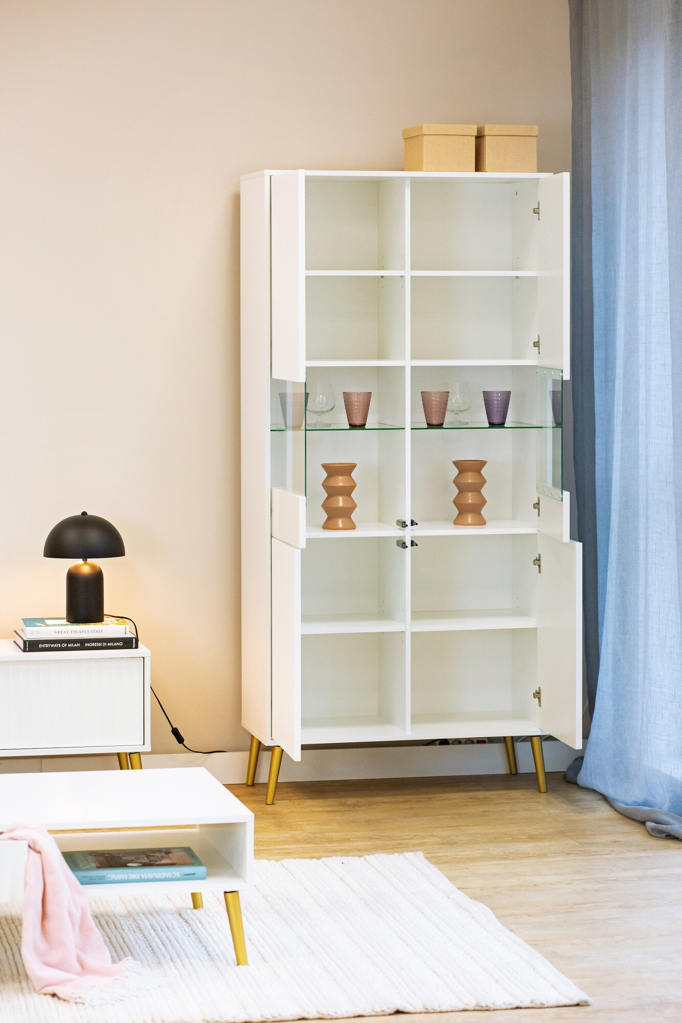 Estantería Cirferi 108 (Blanco + Dorado)