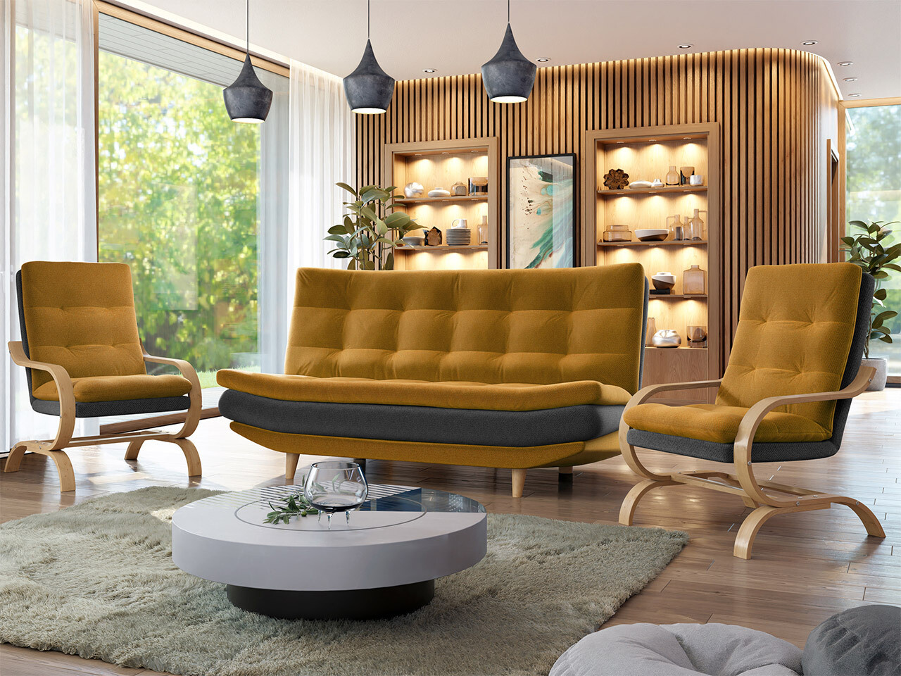 Conjunto de muebles tapizado Carlsbad 122 (Kronos 01 + Kronos 22)