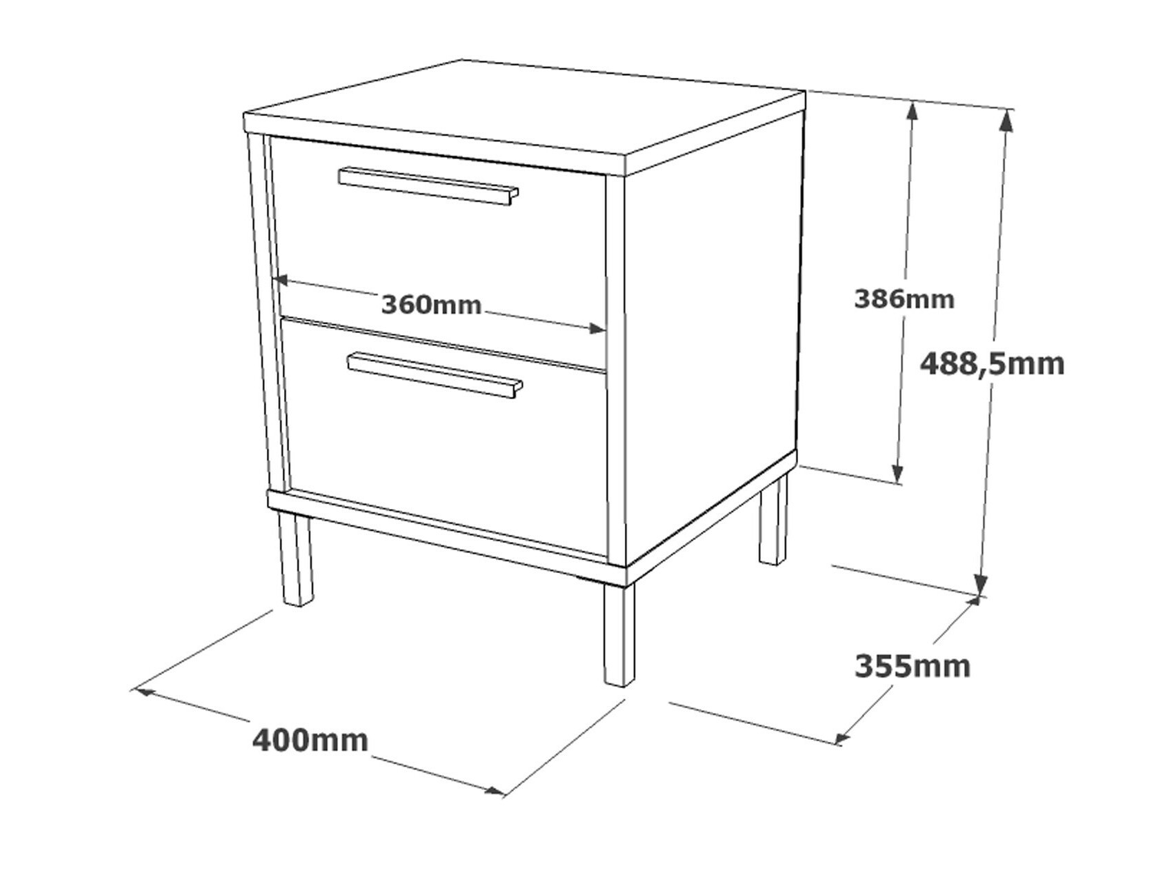 Mesilla de noche Kailua 1510 (Gris)