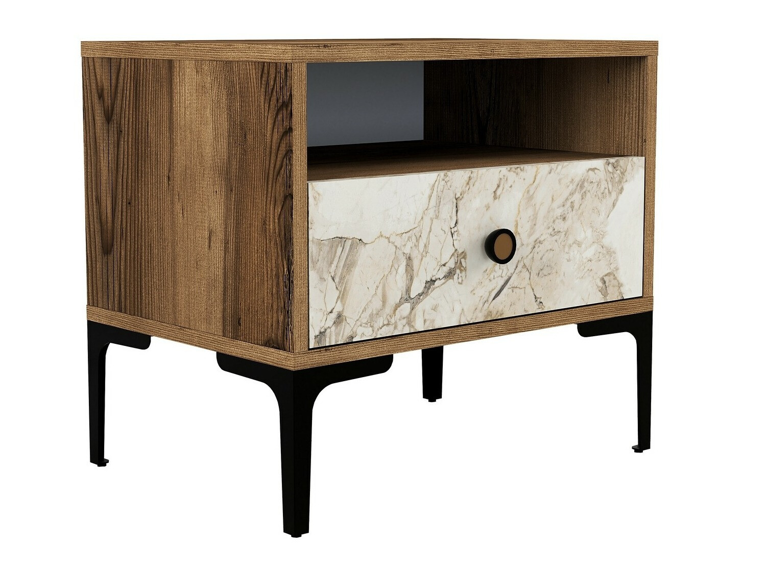 Mesilla de noche Kailua 1516 (Nogal + Mármol blanco)