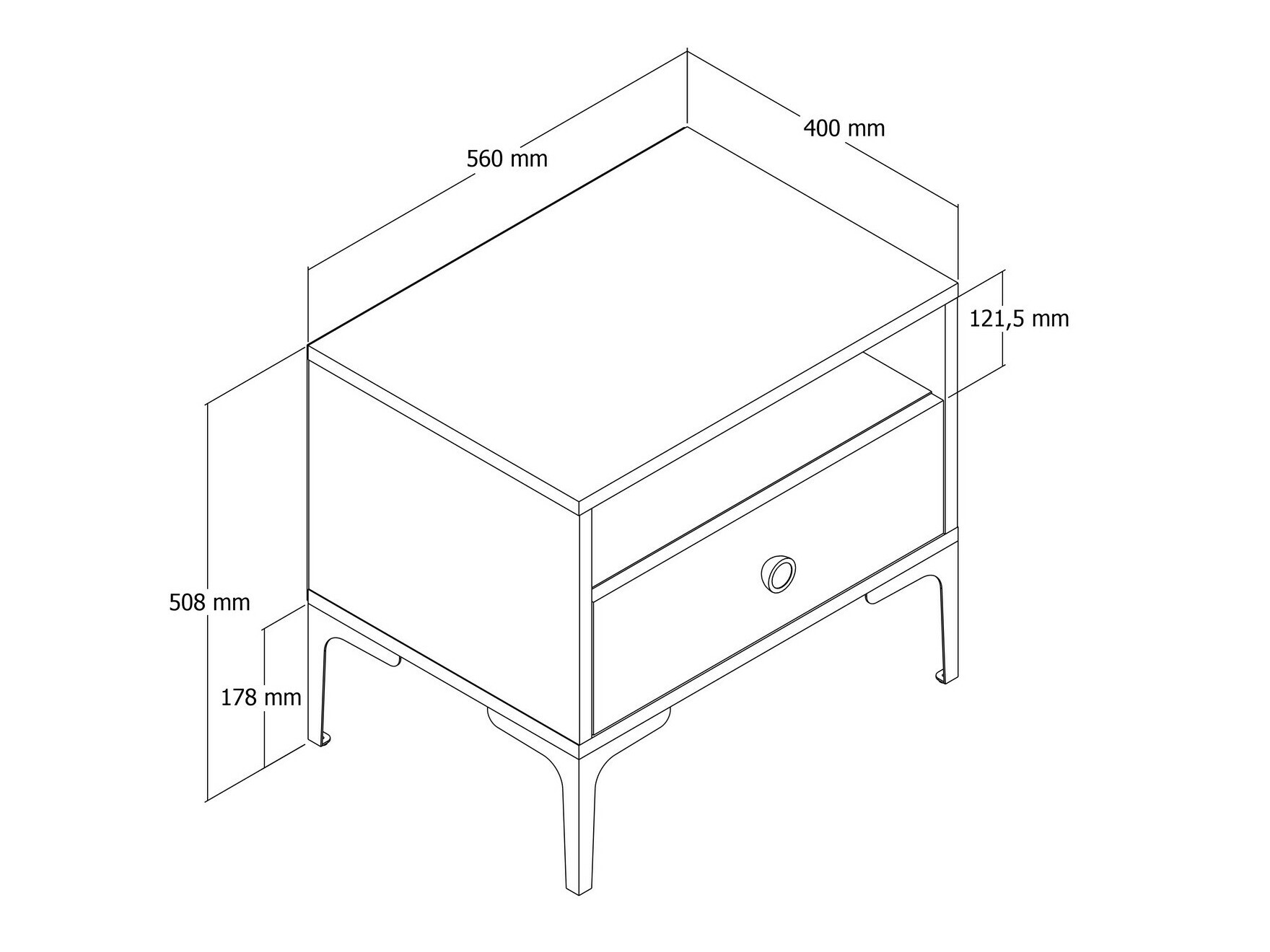Mesilla de noche Kailua 1516 (Nogal)