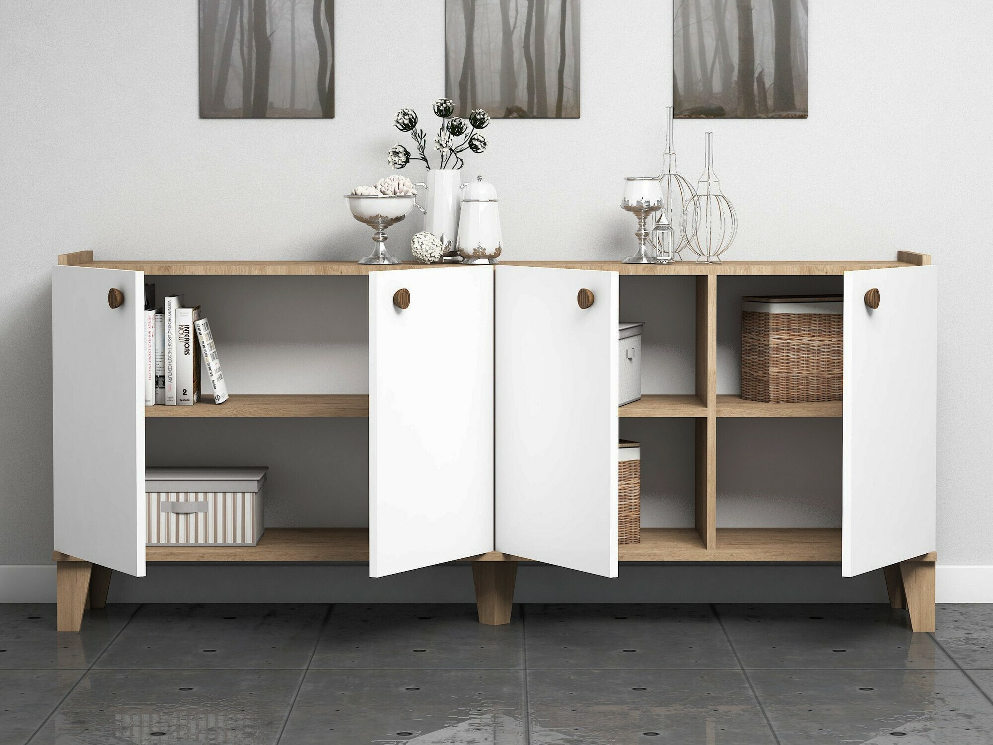 Aparador Kailua 1546 (Roble + Blanco)