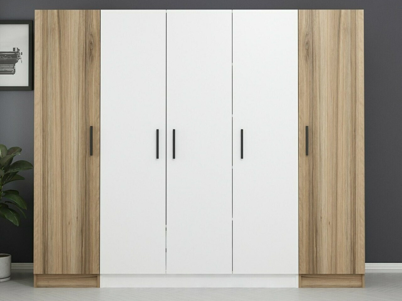 Armario Kailua L250 (Blanco + Roble)