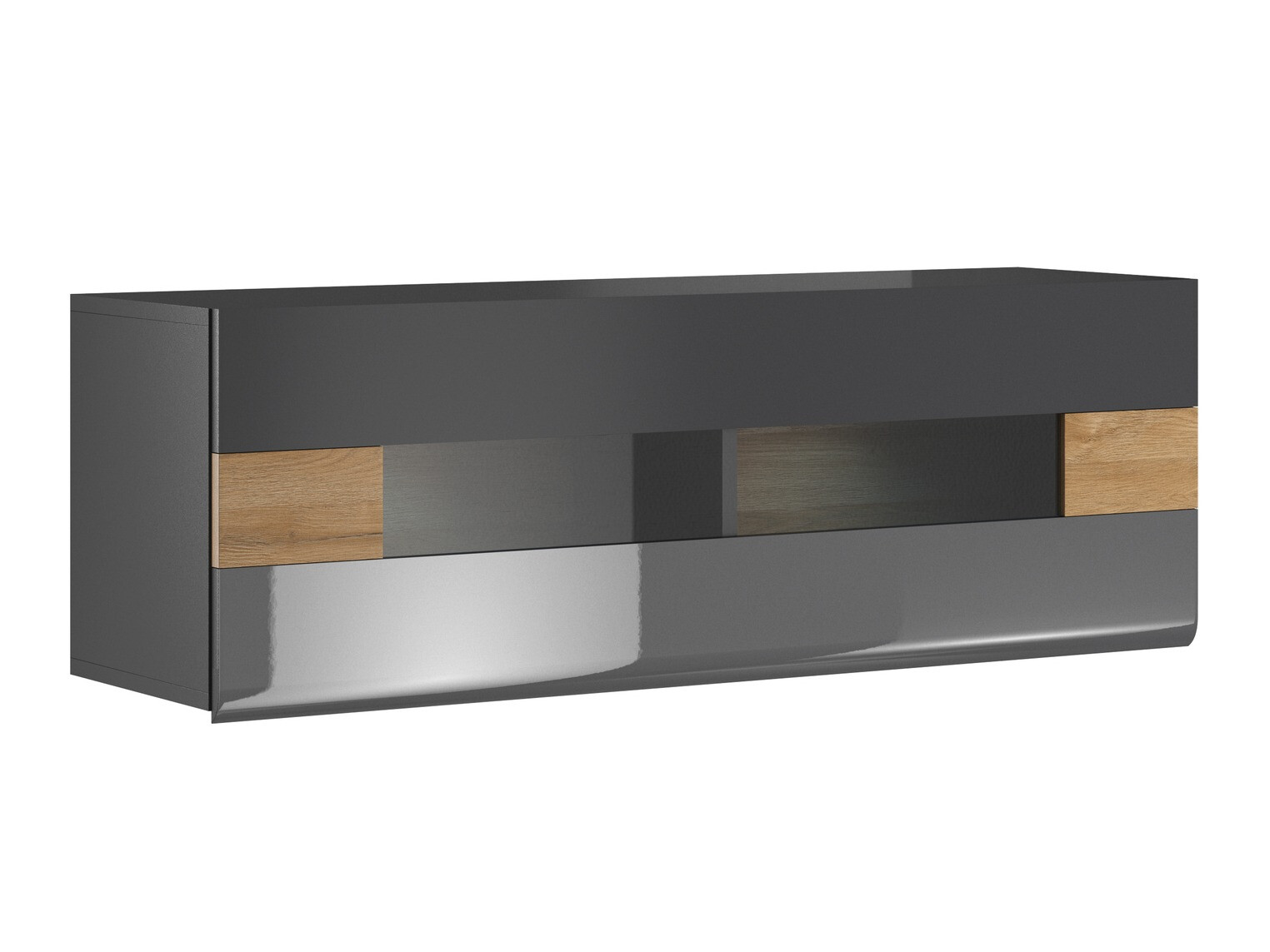 Armario de pared Torsone 116 (Antracita + Gloss antracita + Roble nieto)