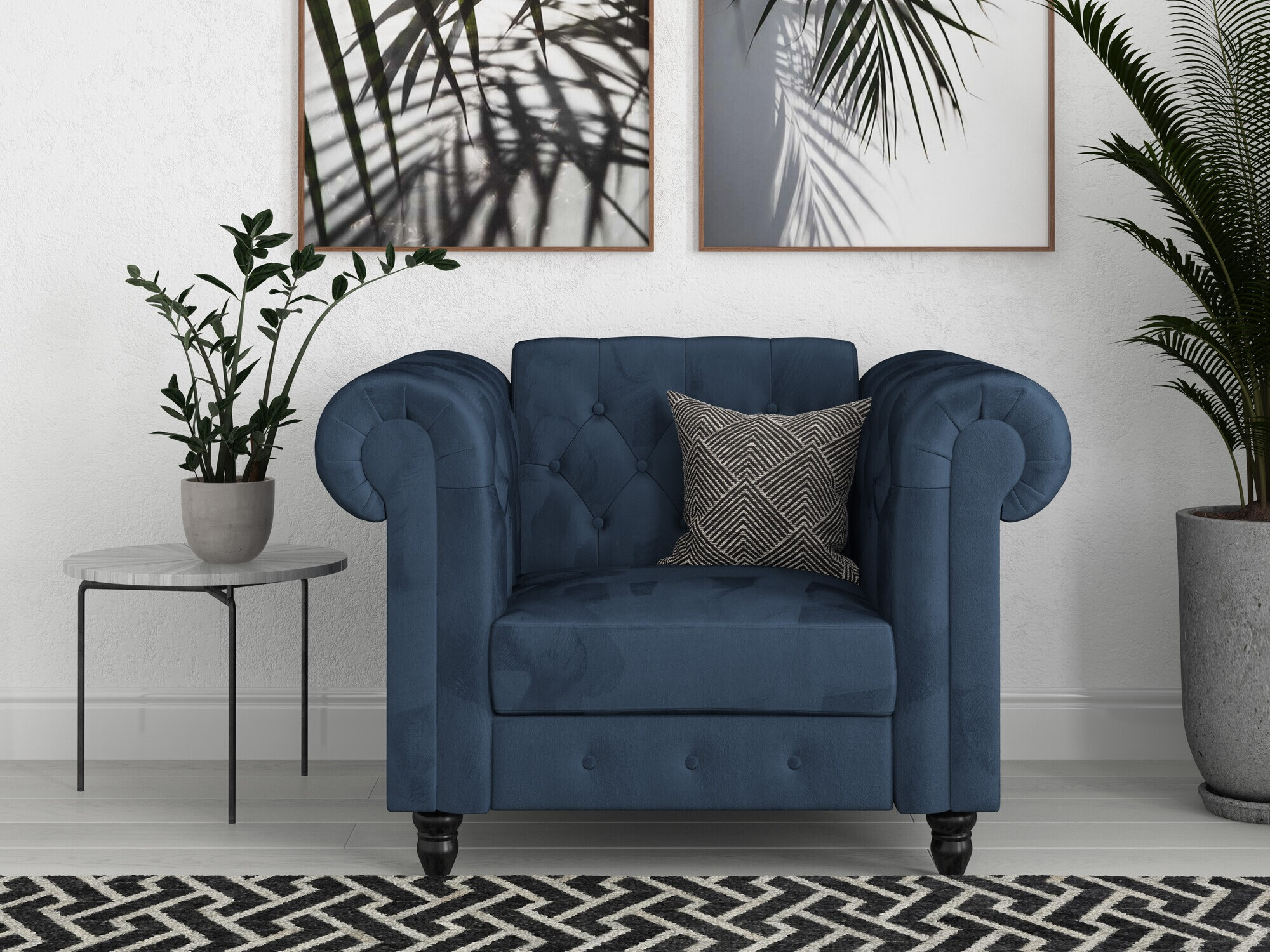 Chesterfield sillón Tulsa 630 (Azul)