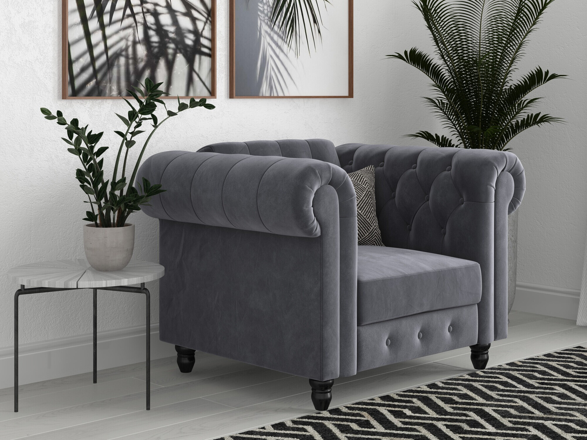 Chesterfield sillón Tulsa 630 (Gris)