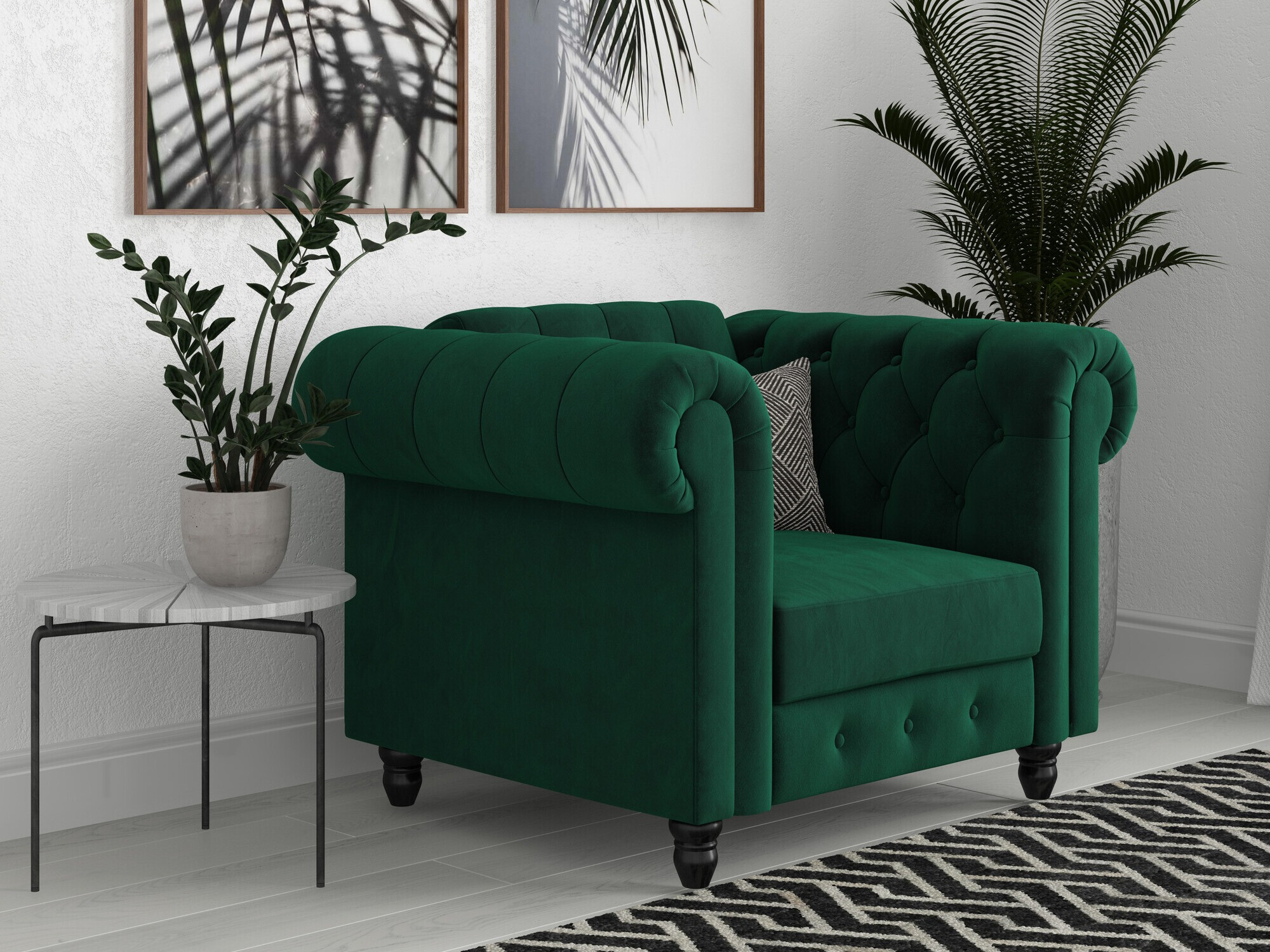 Chesterfield sillón Tulsa 630 (Verde oscuro)