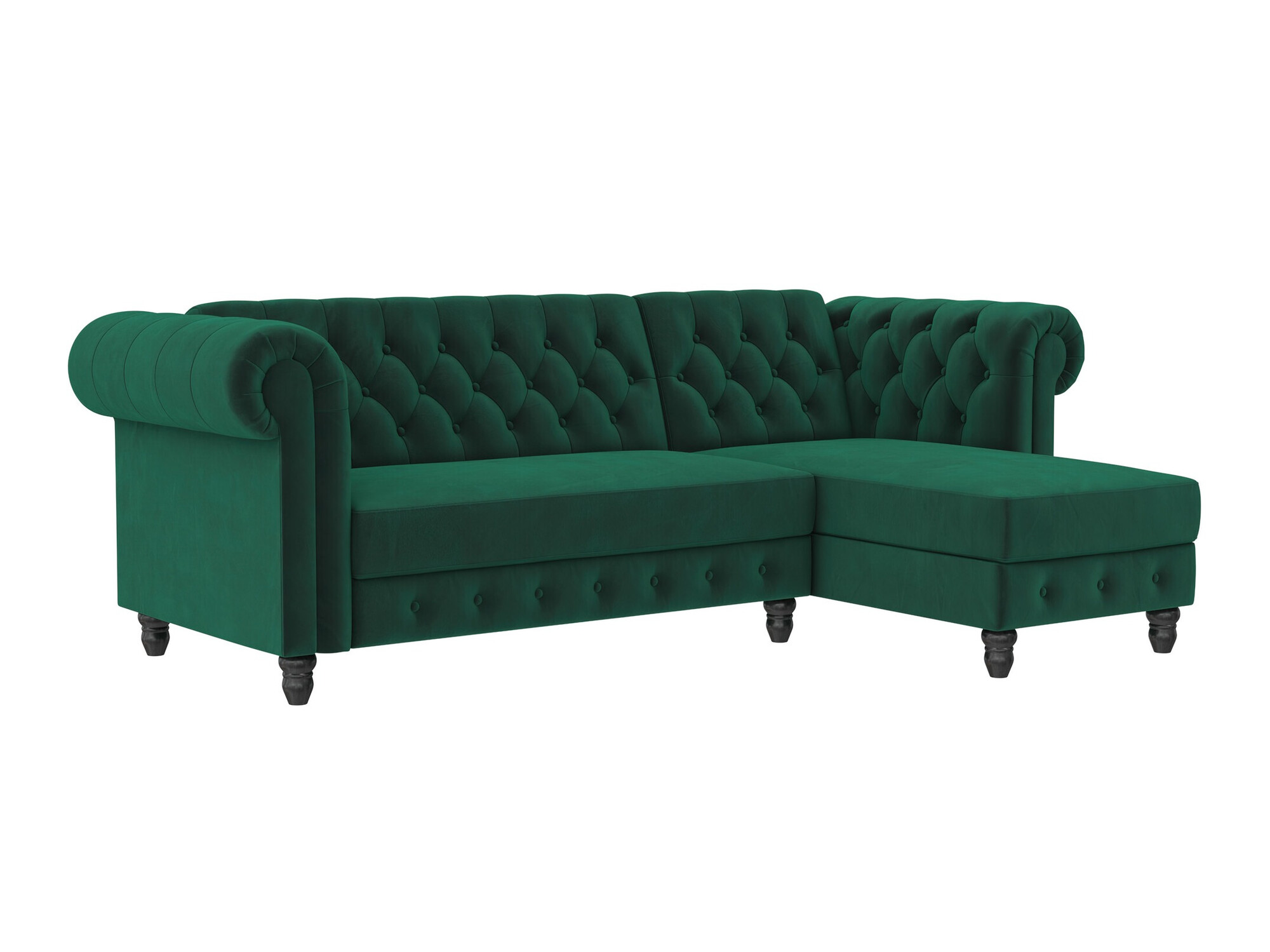 Chesterfield sofá rinconero Tulsa 622 (Verde oscuro)