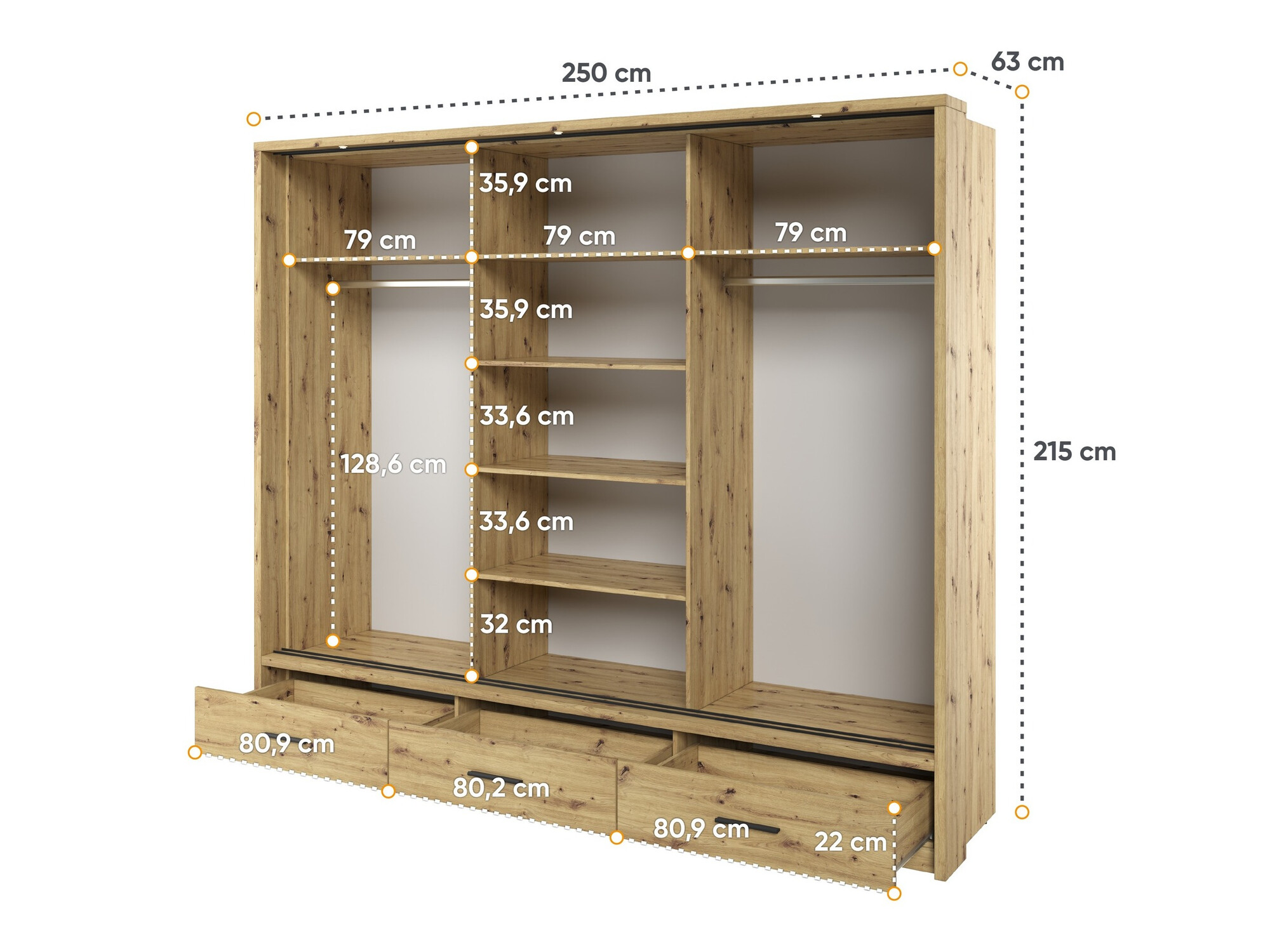 Armario Fresno 100 (Roble Artisan)