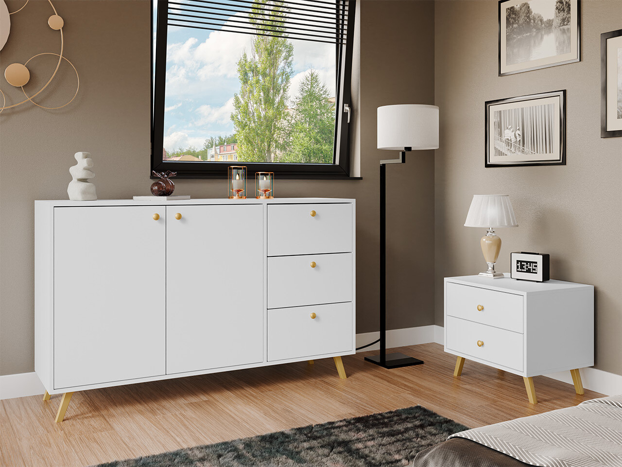 Mesilla de noche Monfera 101 (Blanco)