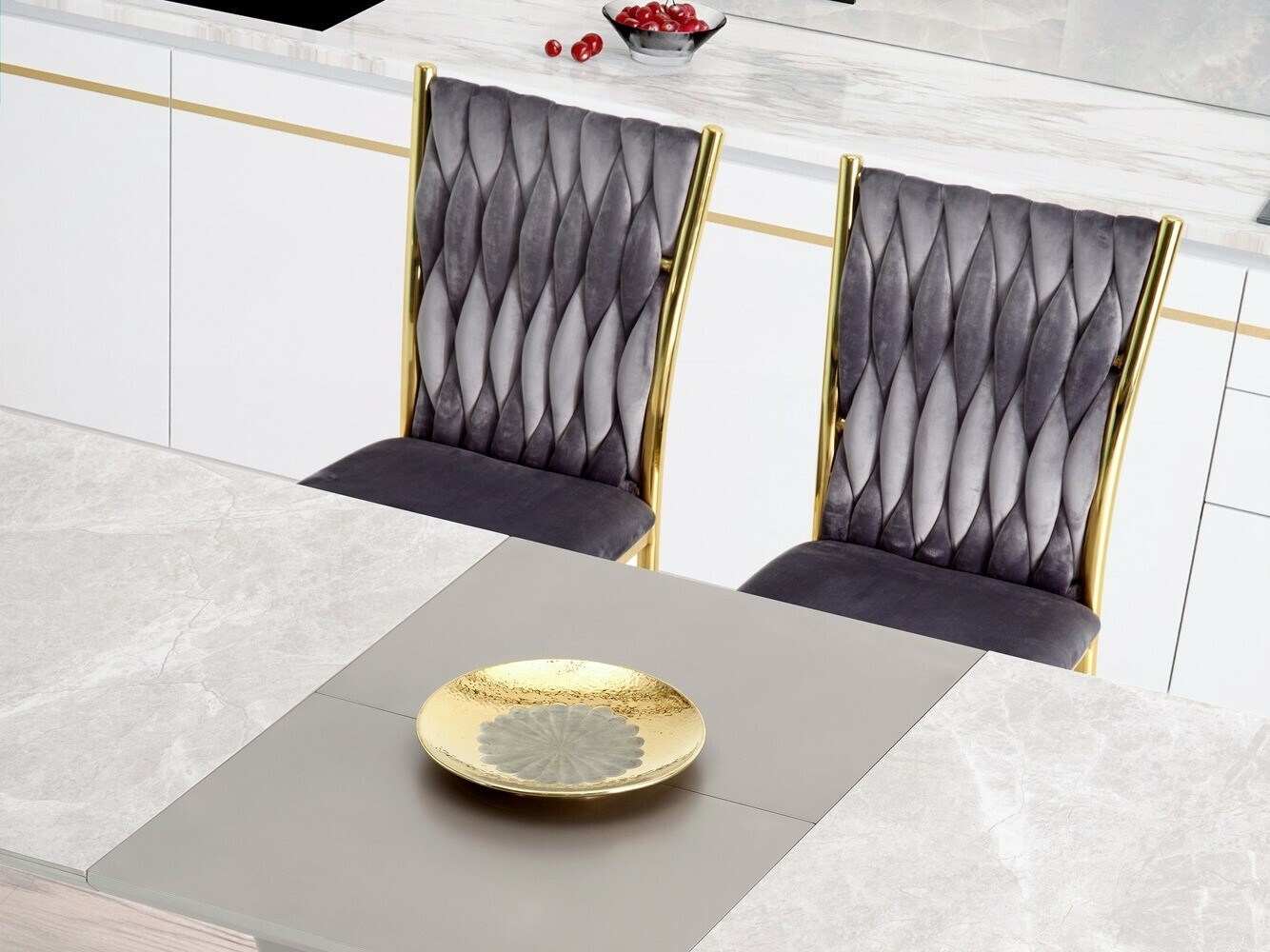 Silla Houston 1139 (Gris + Dorado)