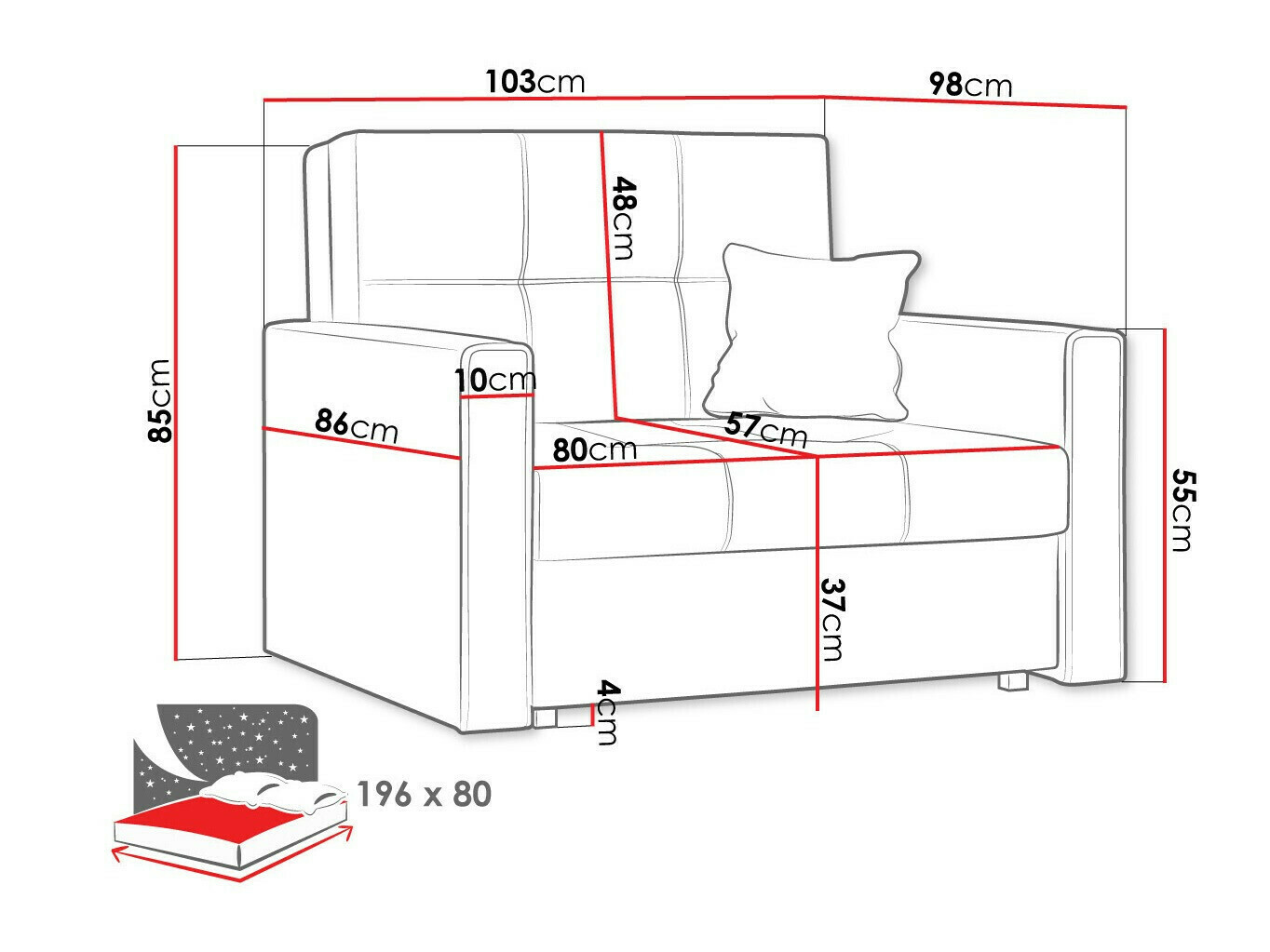 Sillón Nuvora I (Alova 36 + Alova 29)