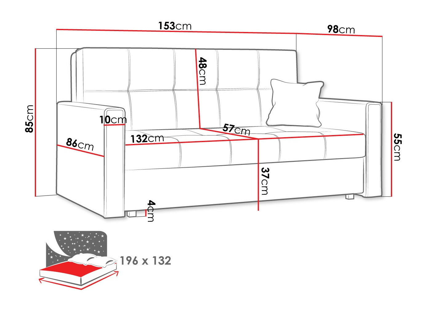 Sofá cama Nuvora III (Spirit 11)