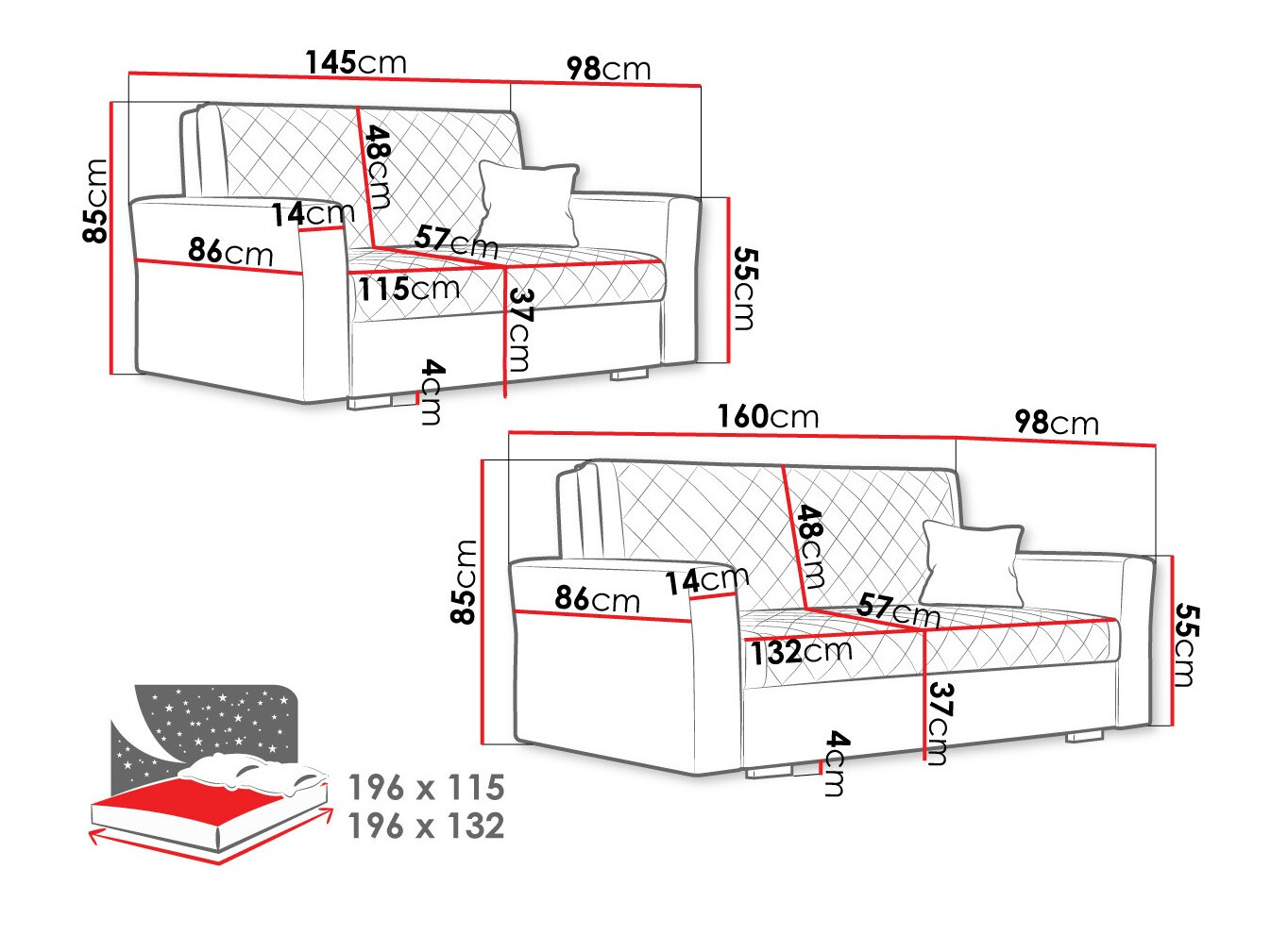 Conjunto de muebles tapizado Columbus 150 (Zanzibar 190)