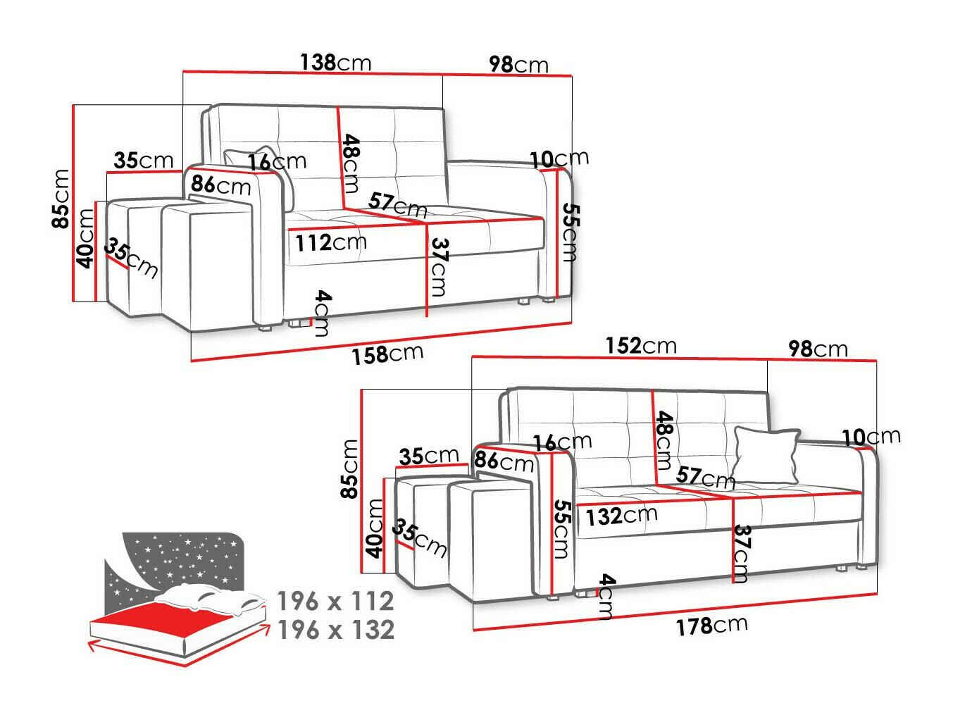 Conjunto de muebles tapizado Columbus 159 (Malmo 81)