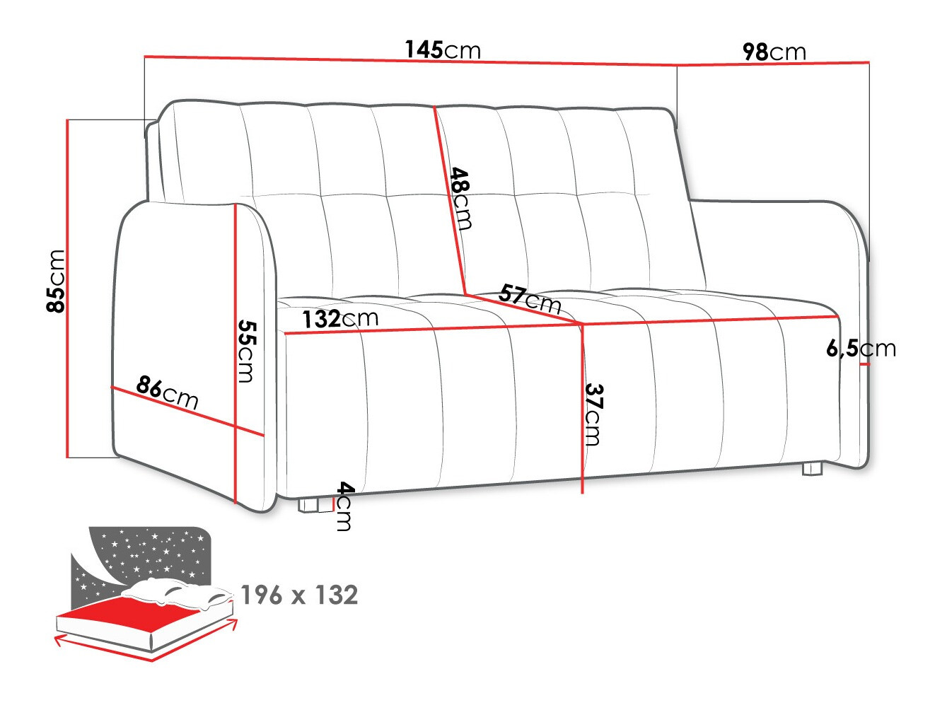 Sofá cama Aquarin III (Paros 3)