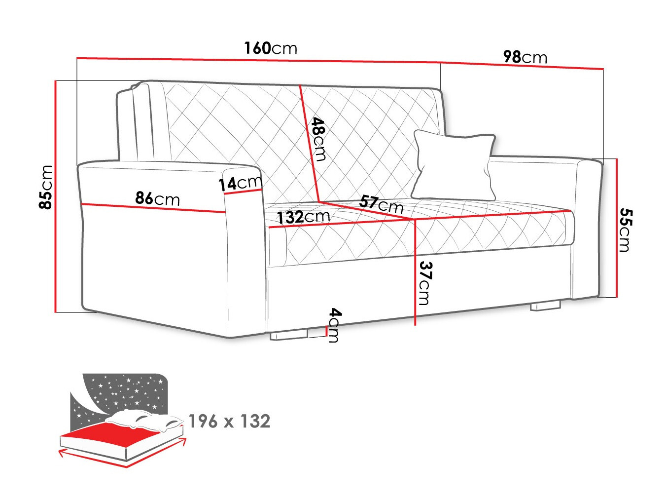 Sofá cama Clarona III (Zanzibar 182)