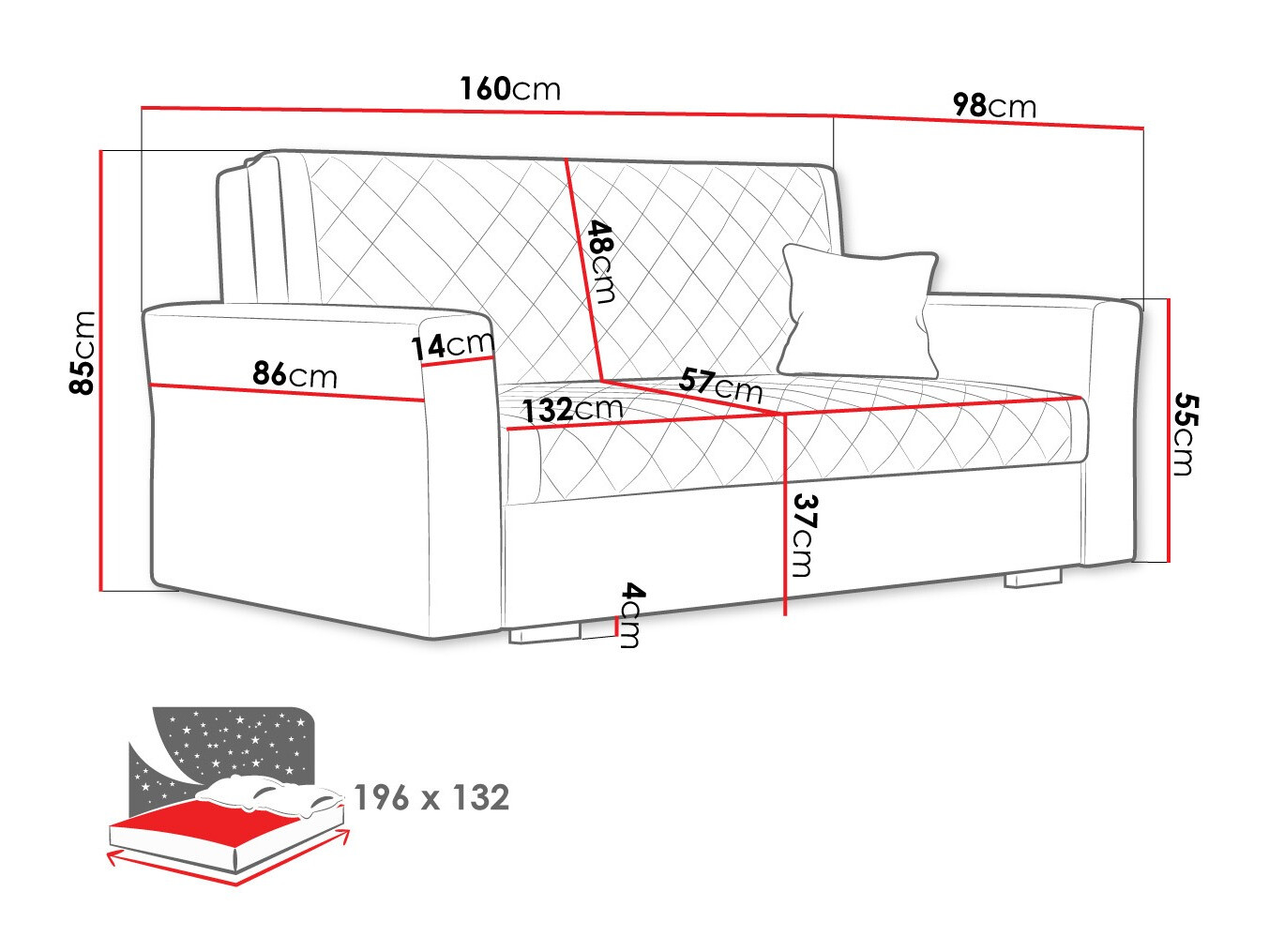 Sofá cama Clarona III (Zanzibar 190)