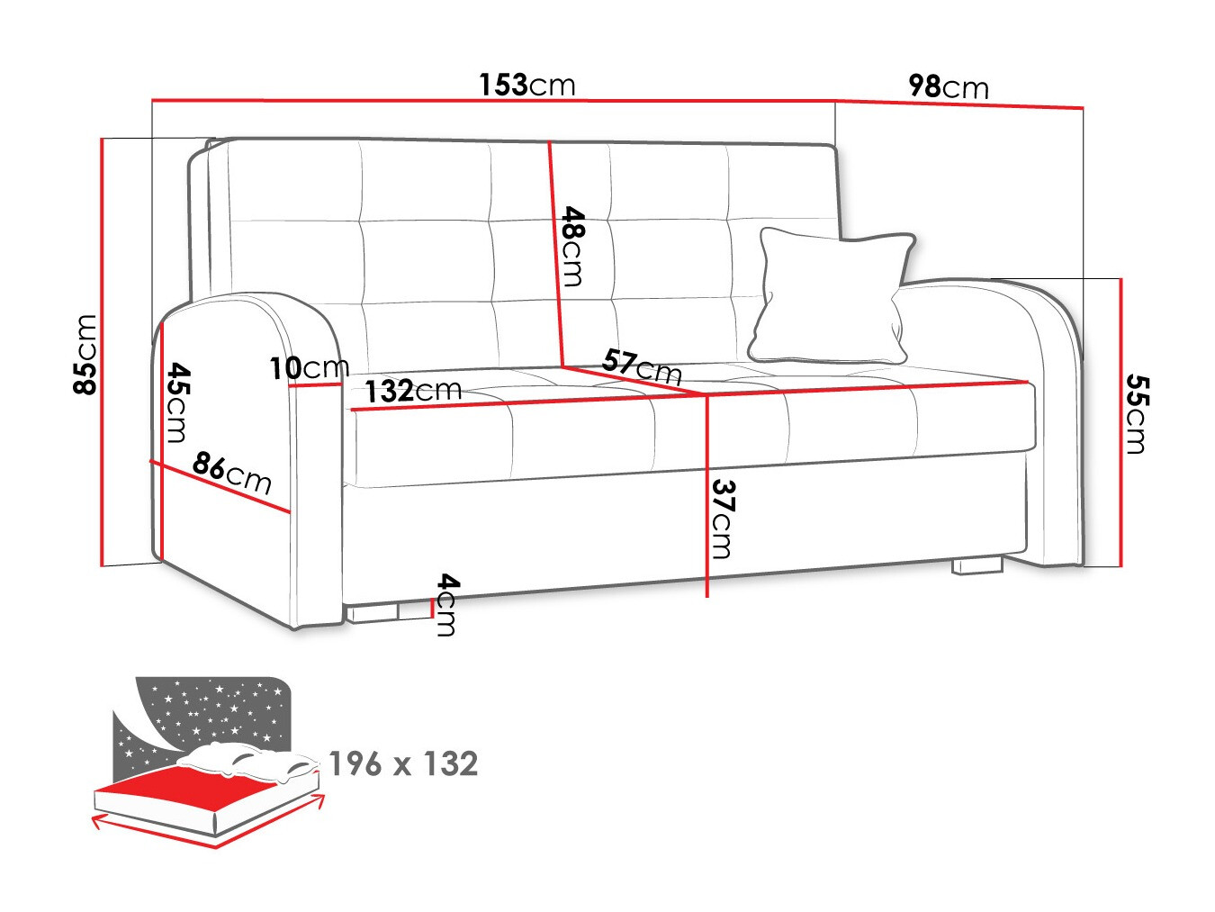 Sofá-cama Columbus 116 (Kronos 07)