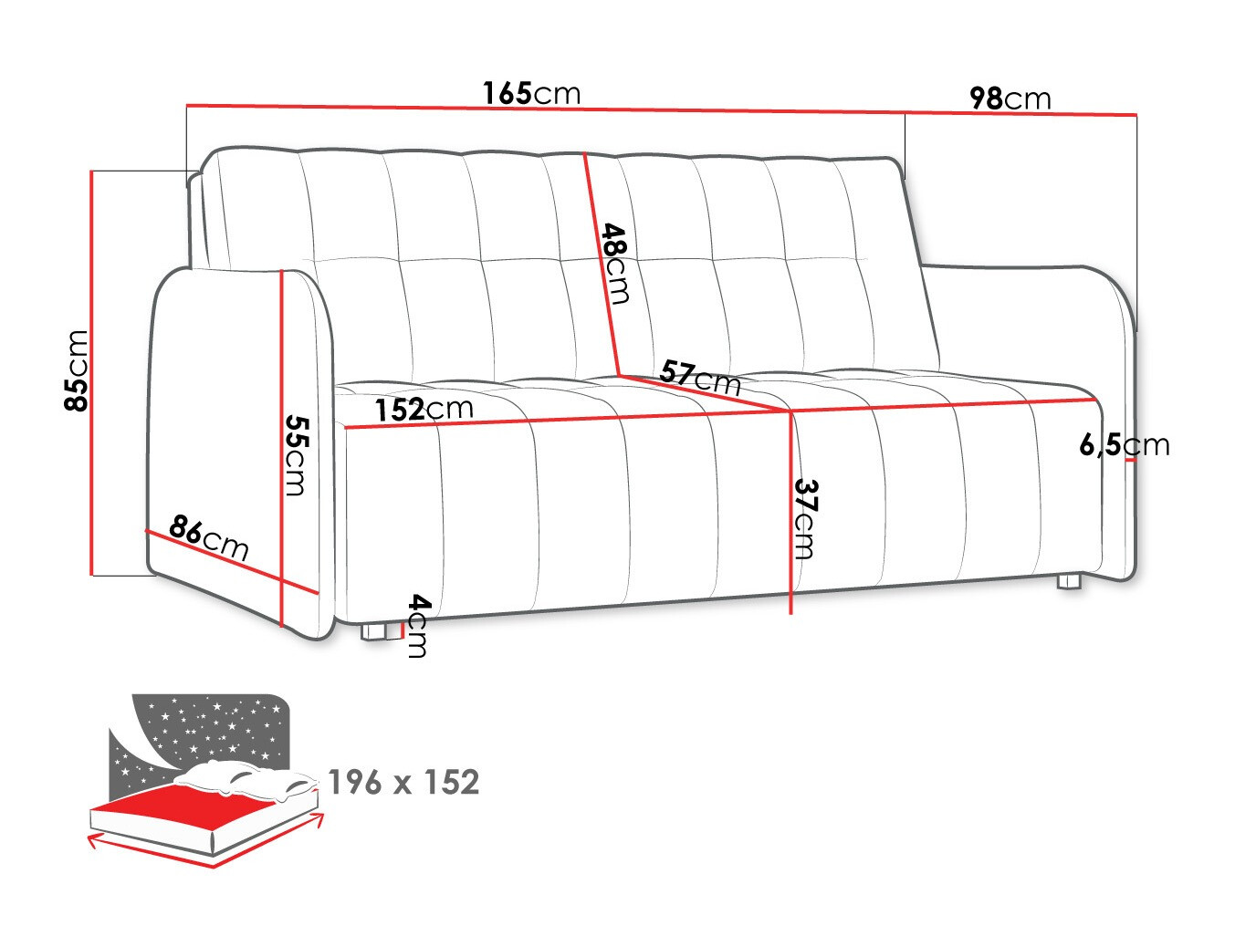 Sofá-cama Columbus 179 (Country 17)