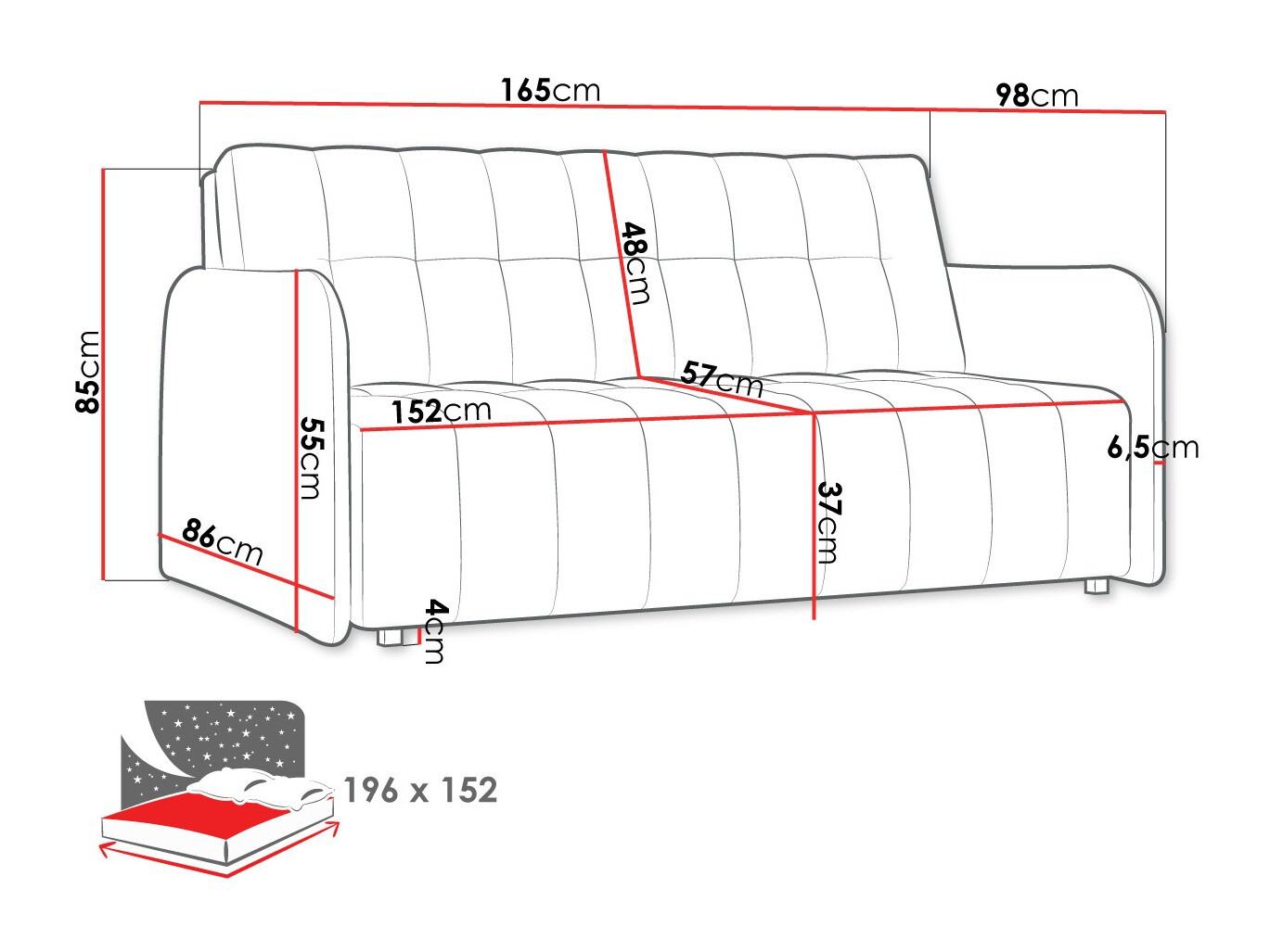 Sofá-cama Columbus 179 (Kronos 22)
