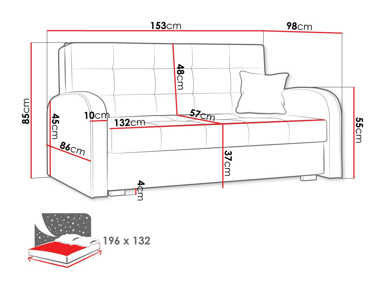 Sofá cama Silona III (Kronos 09)