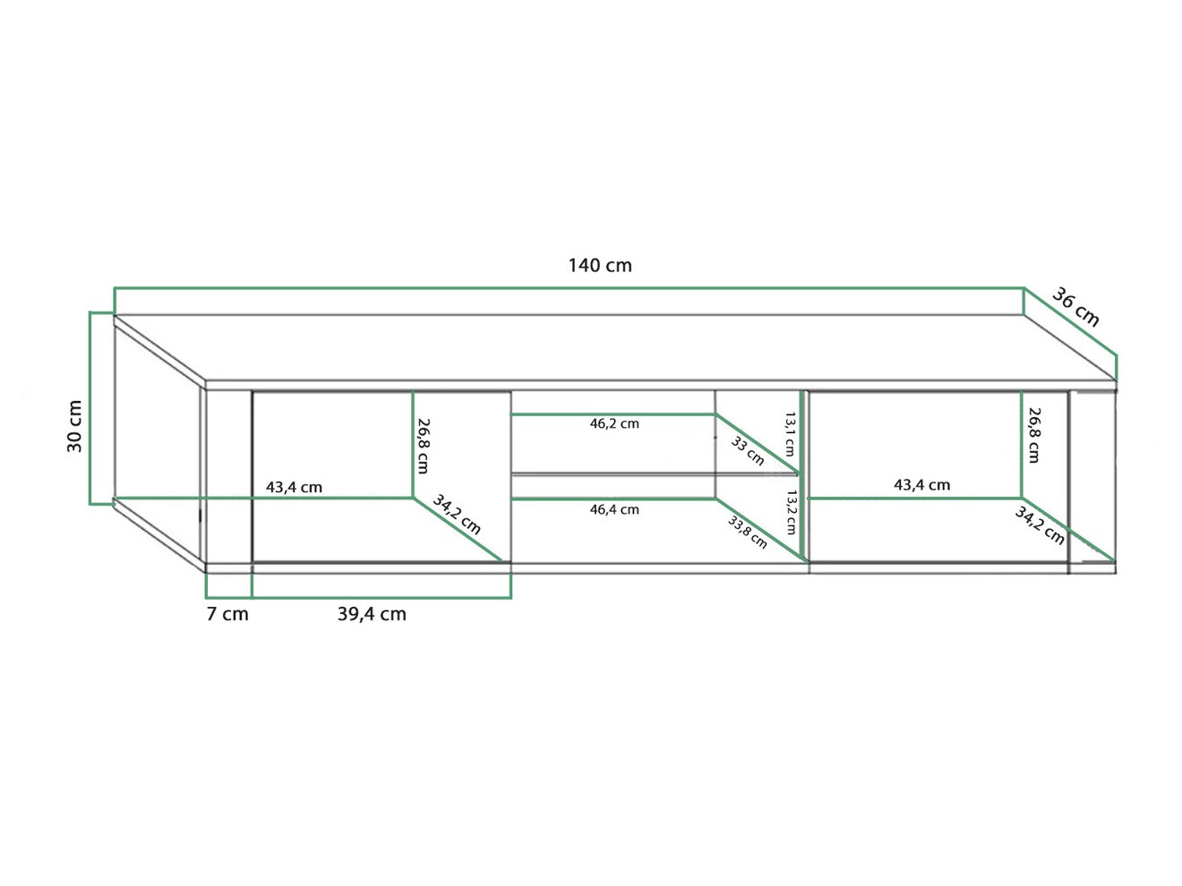 Mueble TV Gilroy 104 (Blanco + Blanco brillante)
