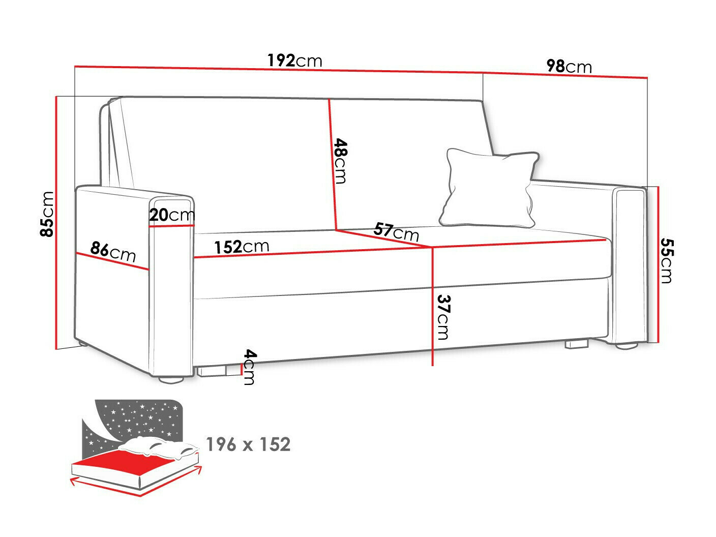 Sofá cama Clarlen IV (Poso 100)