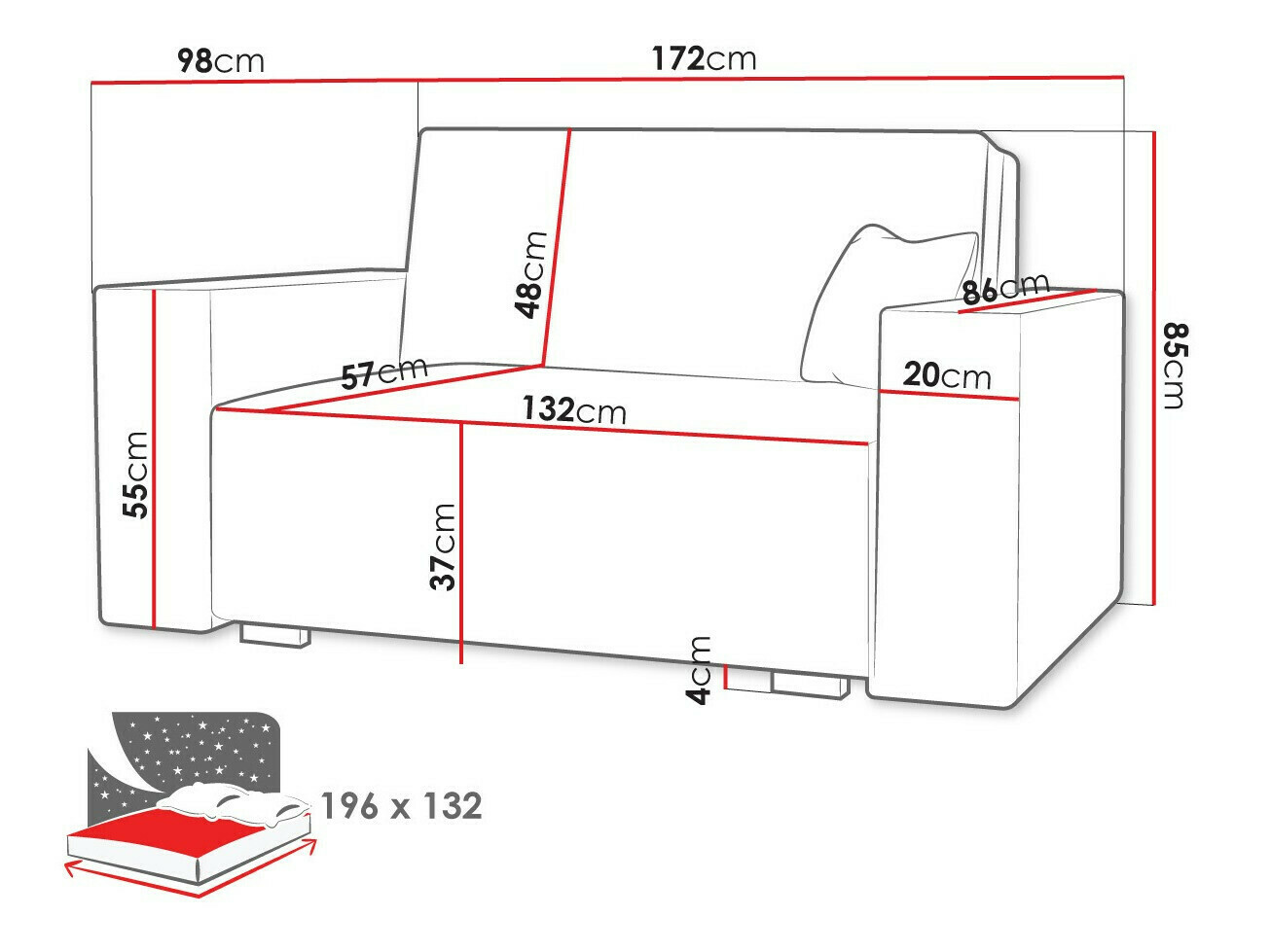 Sofá cama Serora III (Neve 34)