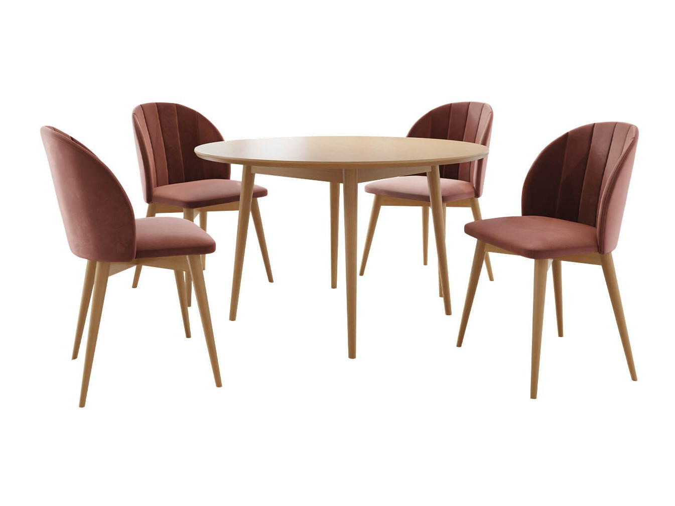 Conjunto de comedor Racine 127 (Marrón + Magic Velvet 2258)