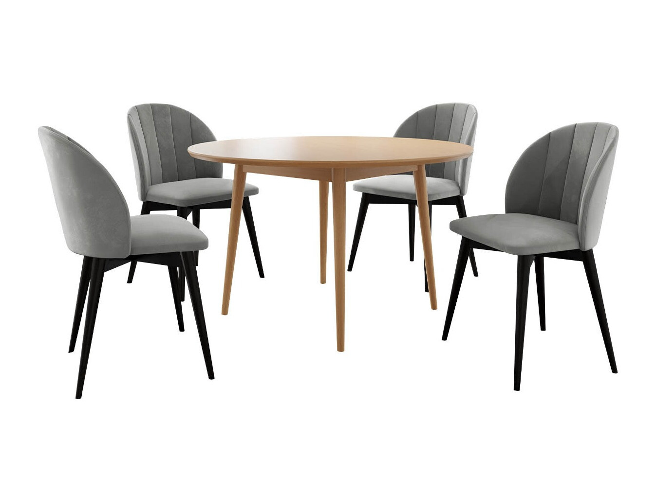 Conjunto de comedor Racine 127 (Negro + Magic Velvet 2217)