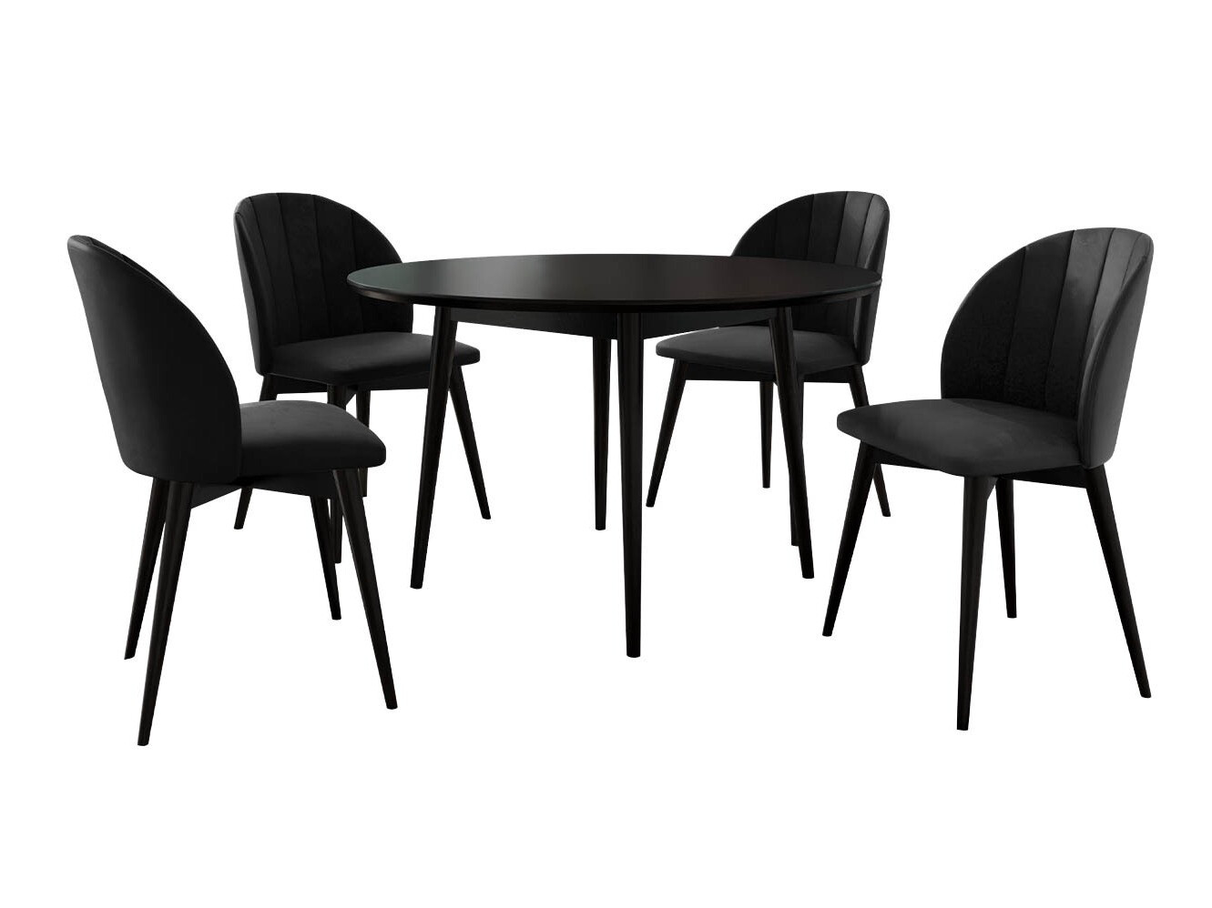 Conjunto de comedor Racine 127 (Negro + Magic Velvet 2219)
