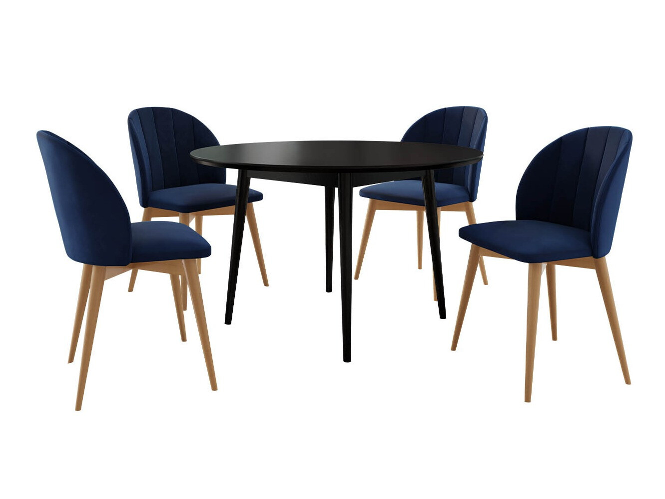 Conjunto de mesas y sillas para comedor Racine 127 (Marrón + Magic Velvet 2216)