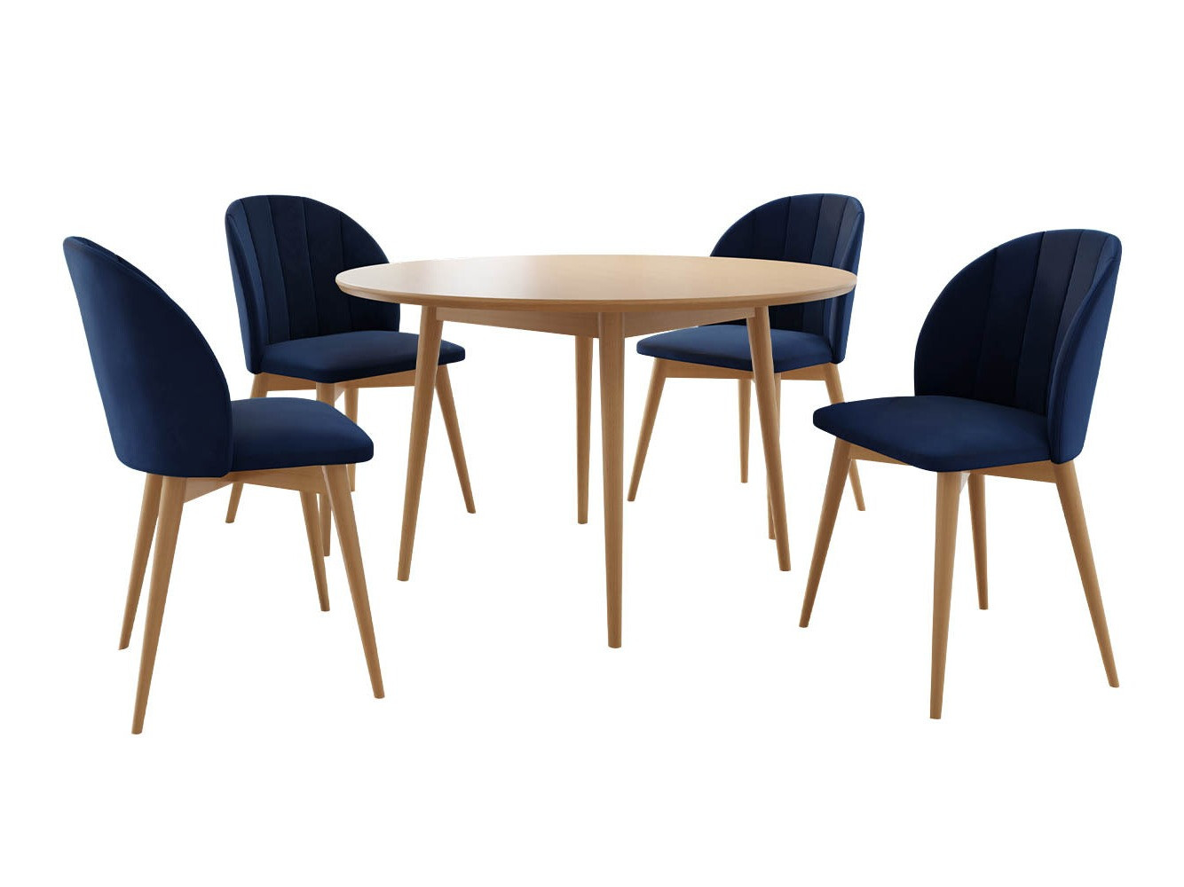 Conjunto de mesas y sillas para comedor Racine 127 (Marrón + Magic Velvet 2216)
